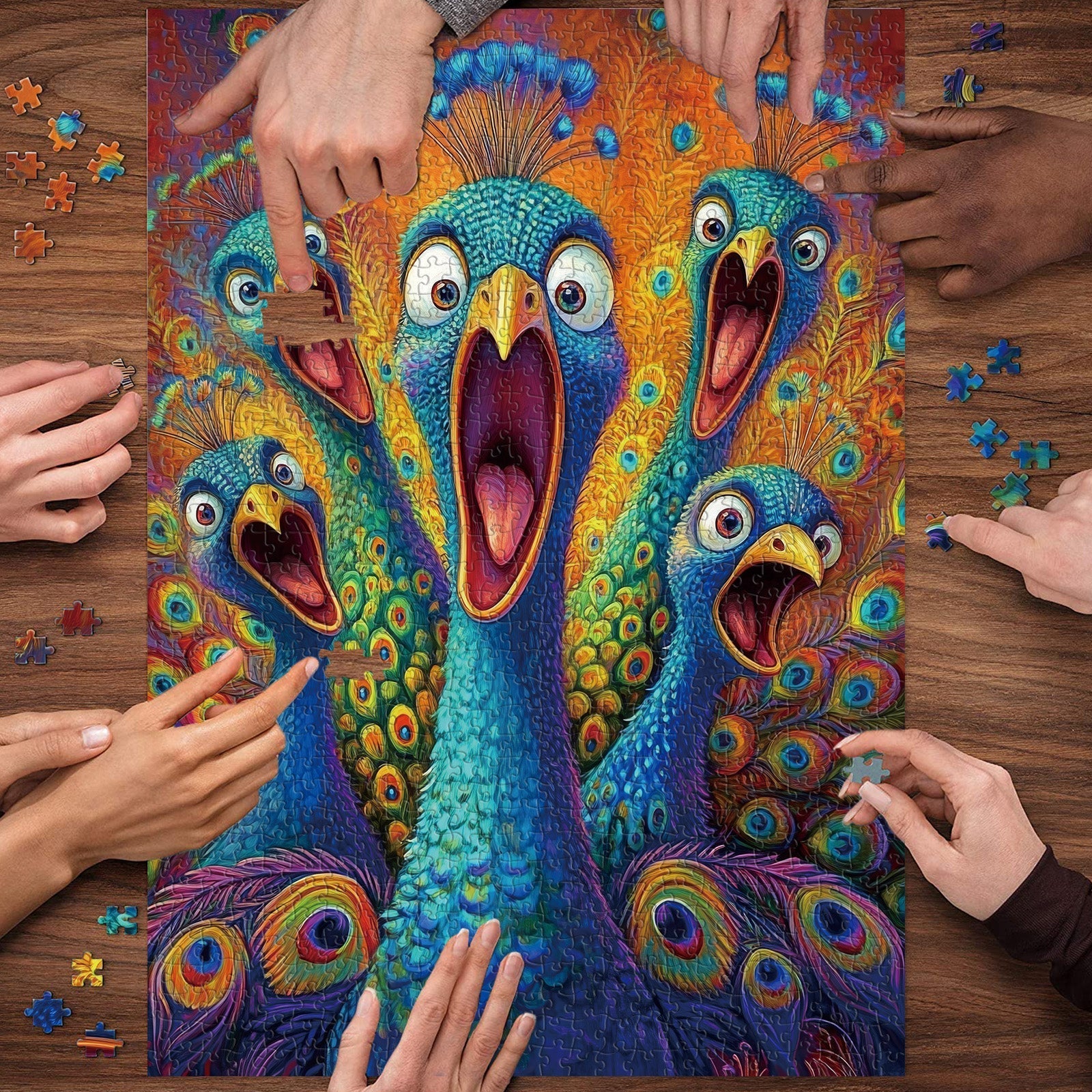 Peacock Scream puzzle puzzle 1000 pezzi