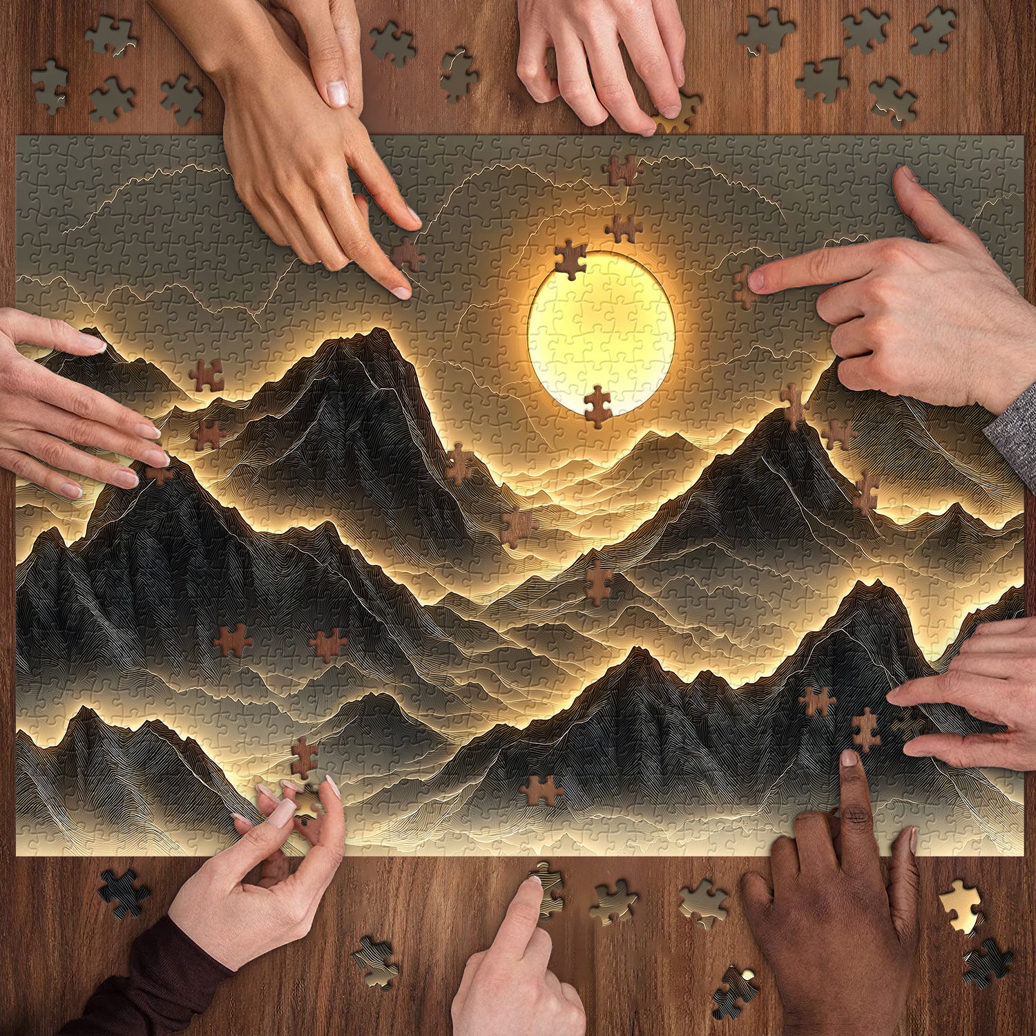 Golden Mountains Jigsaw Puzzle 1000 Pieces