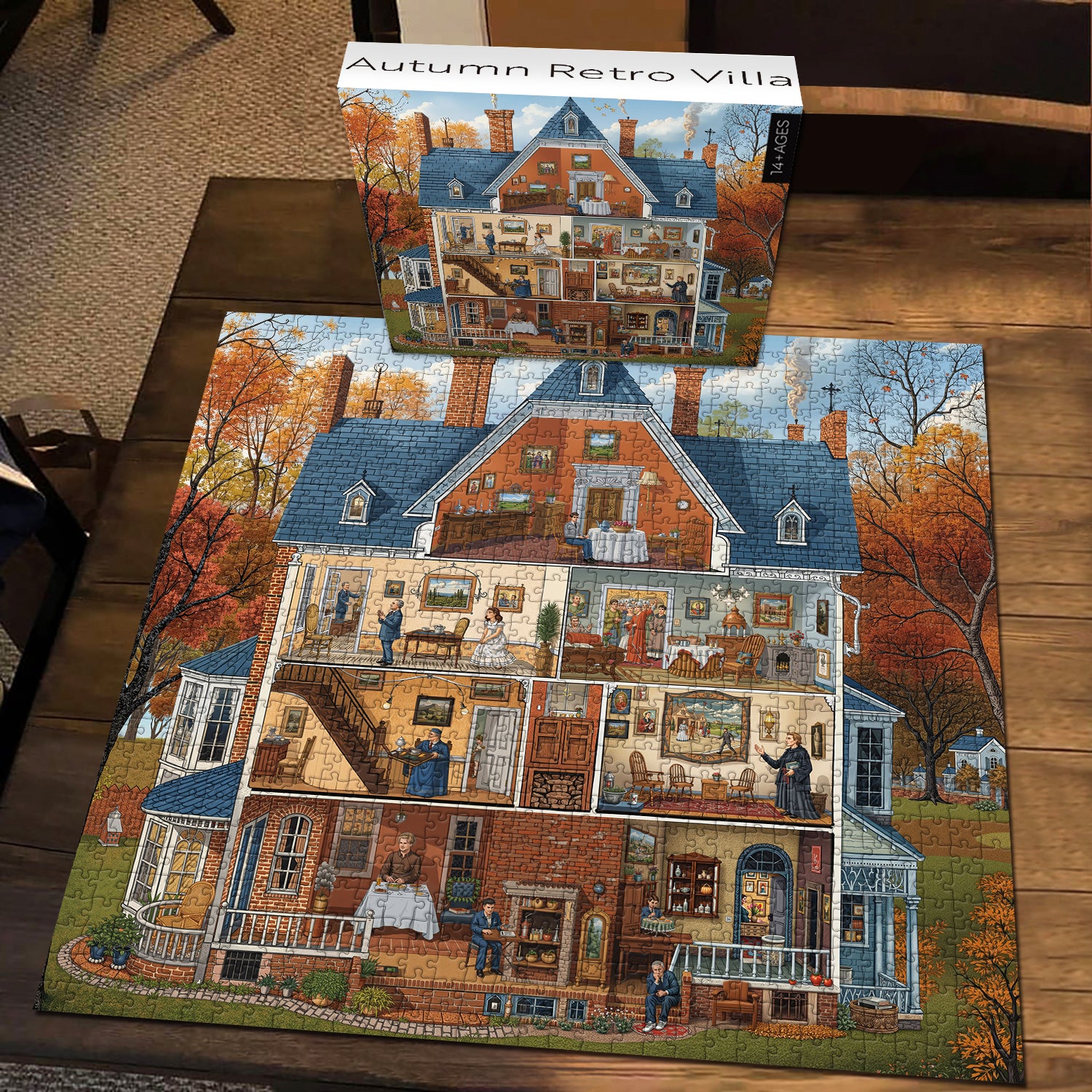 Automne Retro Villa Puzzle 1000 pièces 1000 pièces