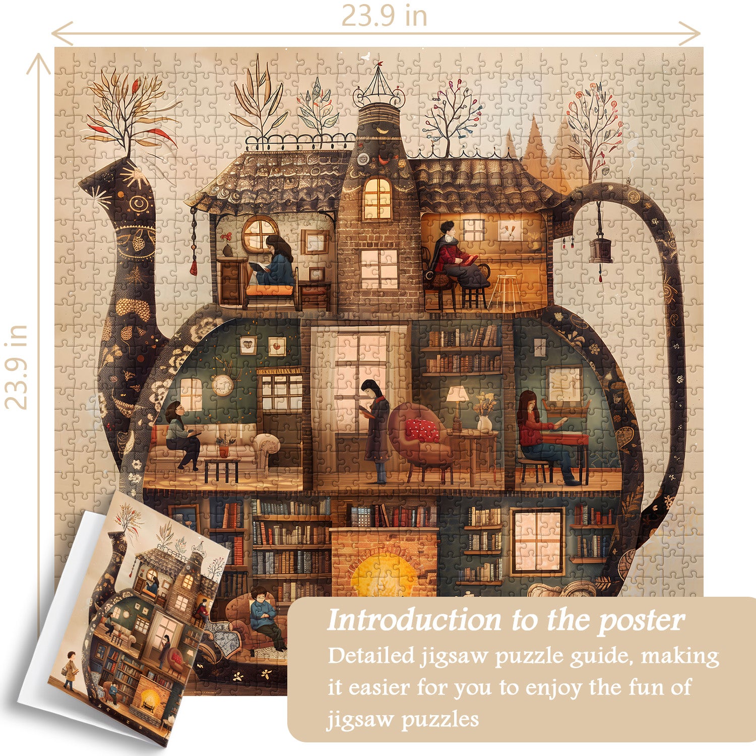 Biblioteca di teiera puzzle puzzle 1000 pezzi