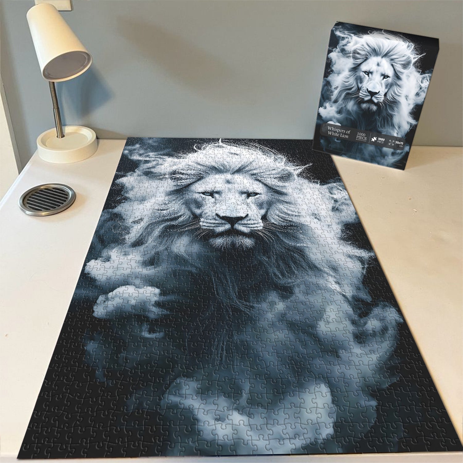 Sussurri di puzzle leone bianco 1000 pezzi
