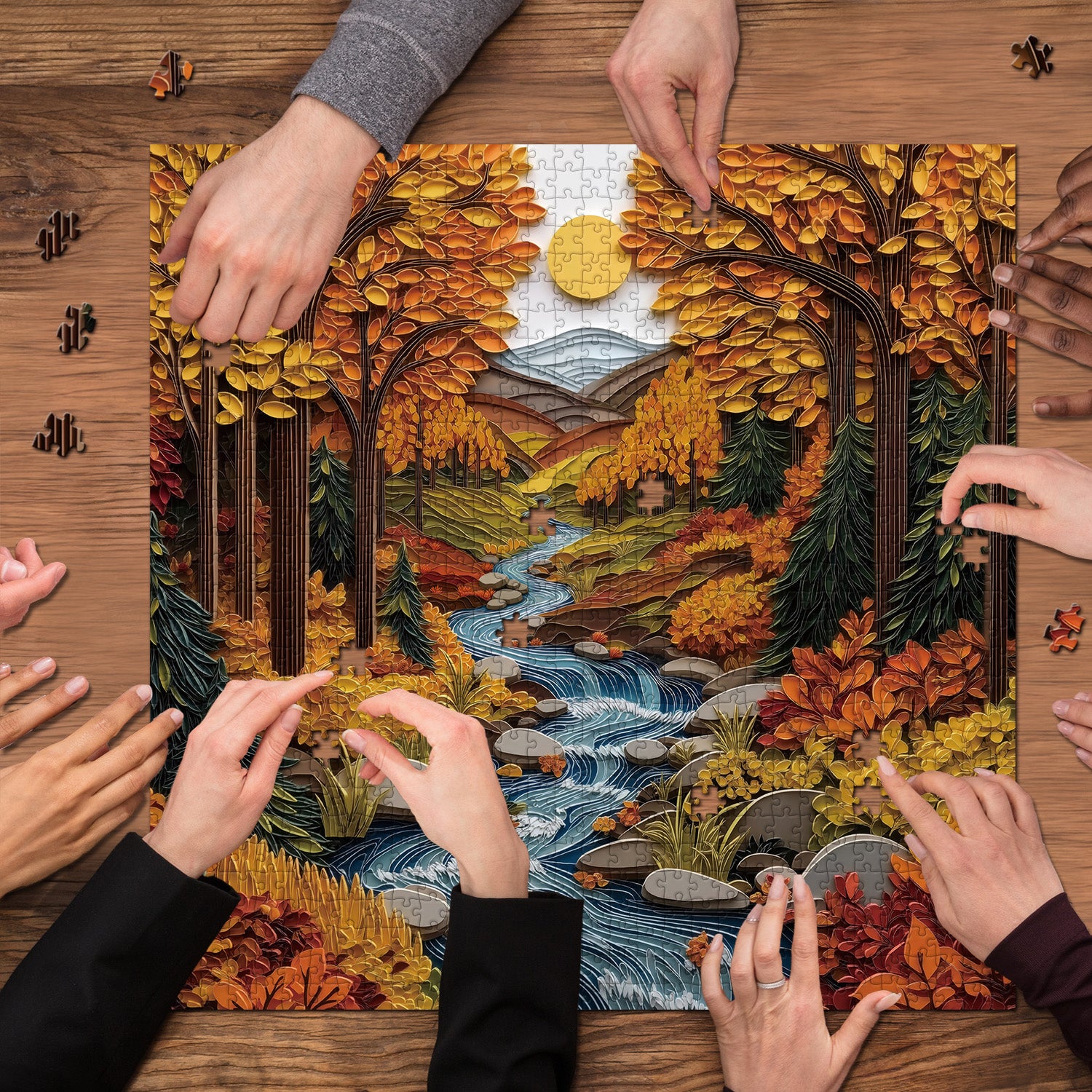 Automne Silhouette Puzzle 1000 pièces