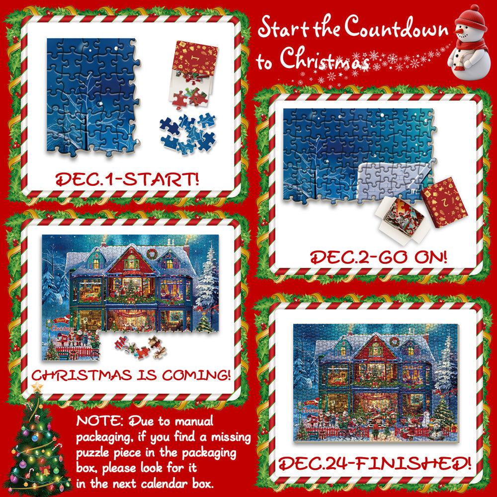 Calendario avventato invernale invernale invernale puzzle 1000 pezzi