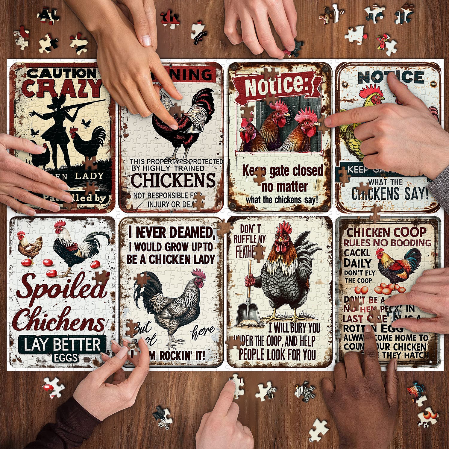 Relogy Fighting Chicken Jigsaw Puzzle 1000 piezas
