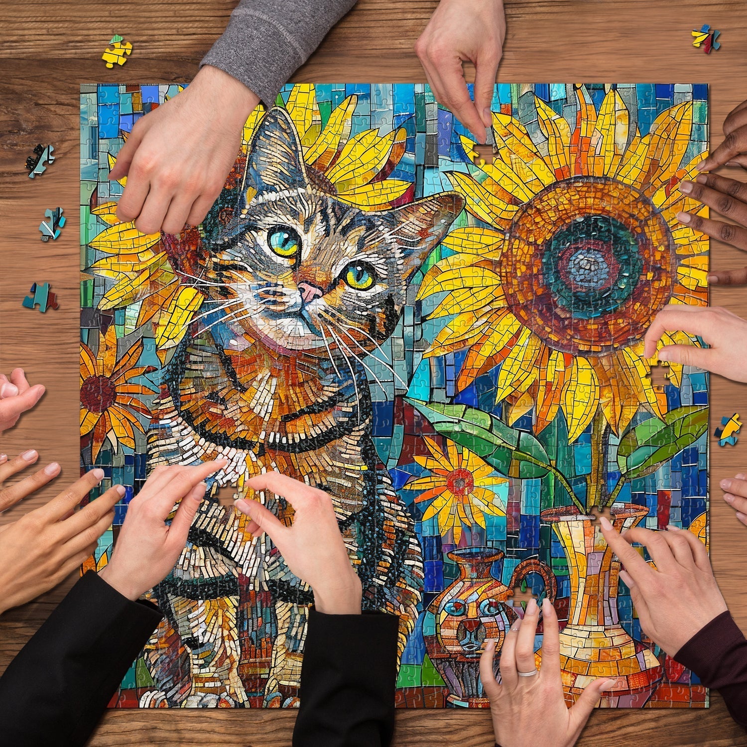 Cat de tournesol puzzle 1000 pièces 1000 pièces