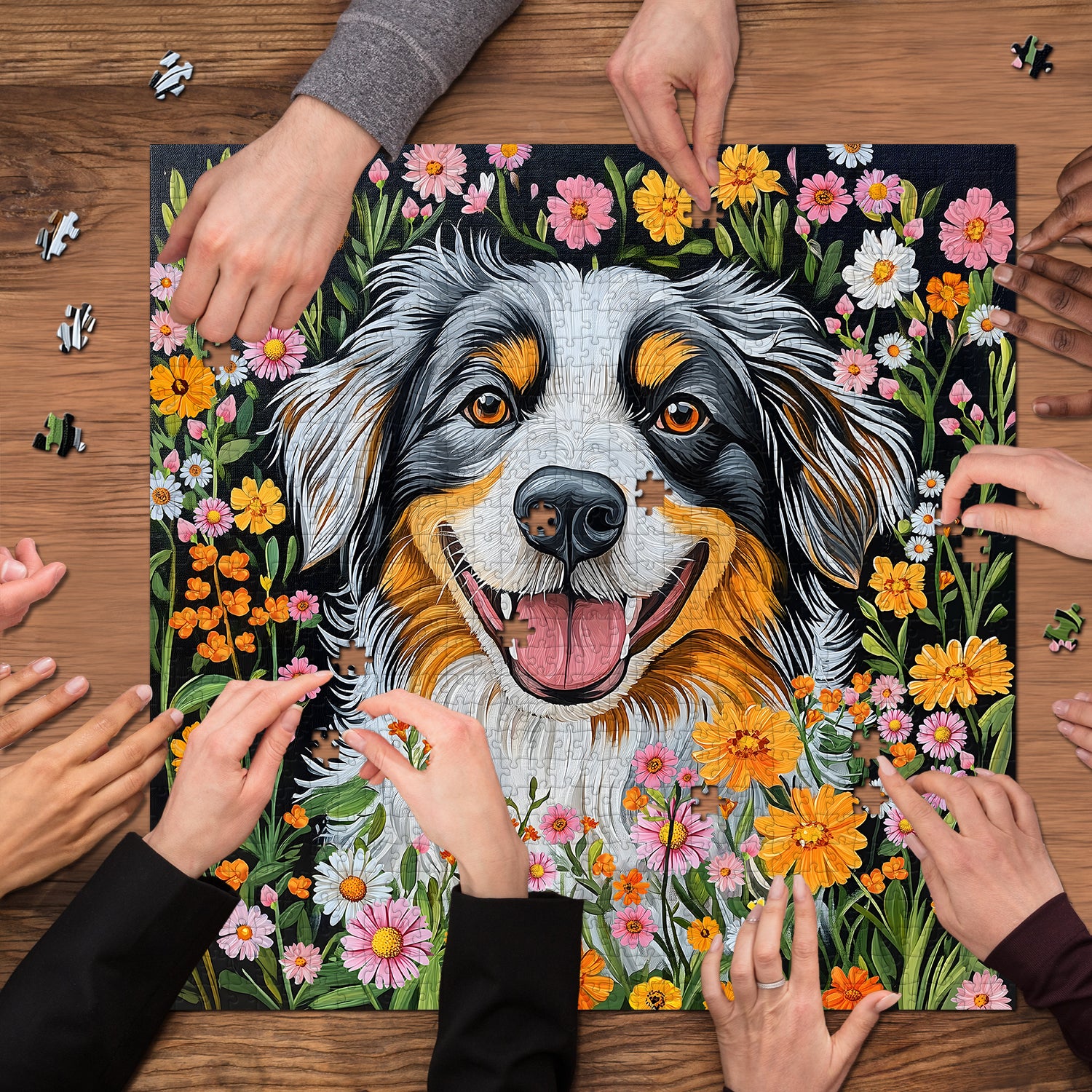 Puzzle puzzle cucciolo di fiori selvatici 1000 pezzi