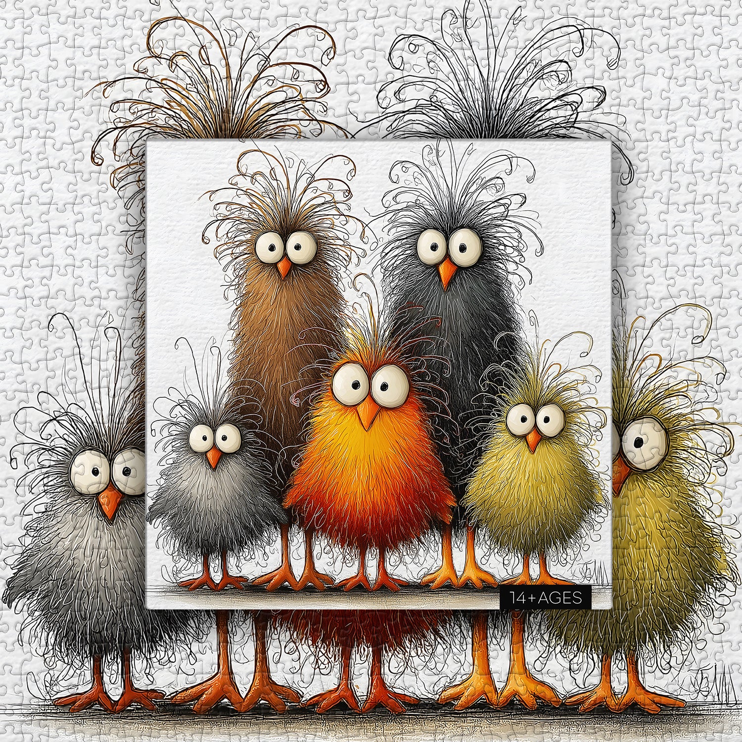 Punti di puzzle di pollo astratto 1000 pezzi