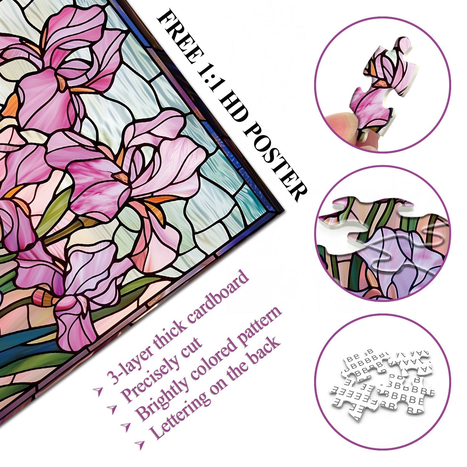 Tache-verre Iris Puzzle 1000 pièces