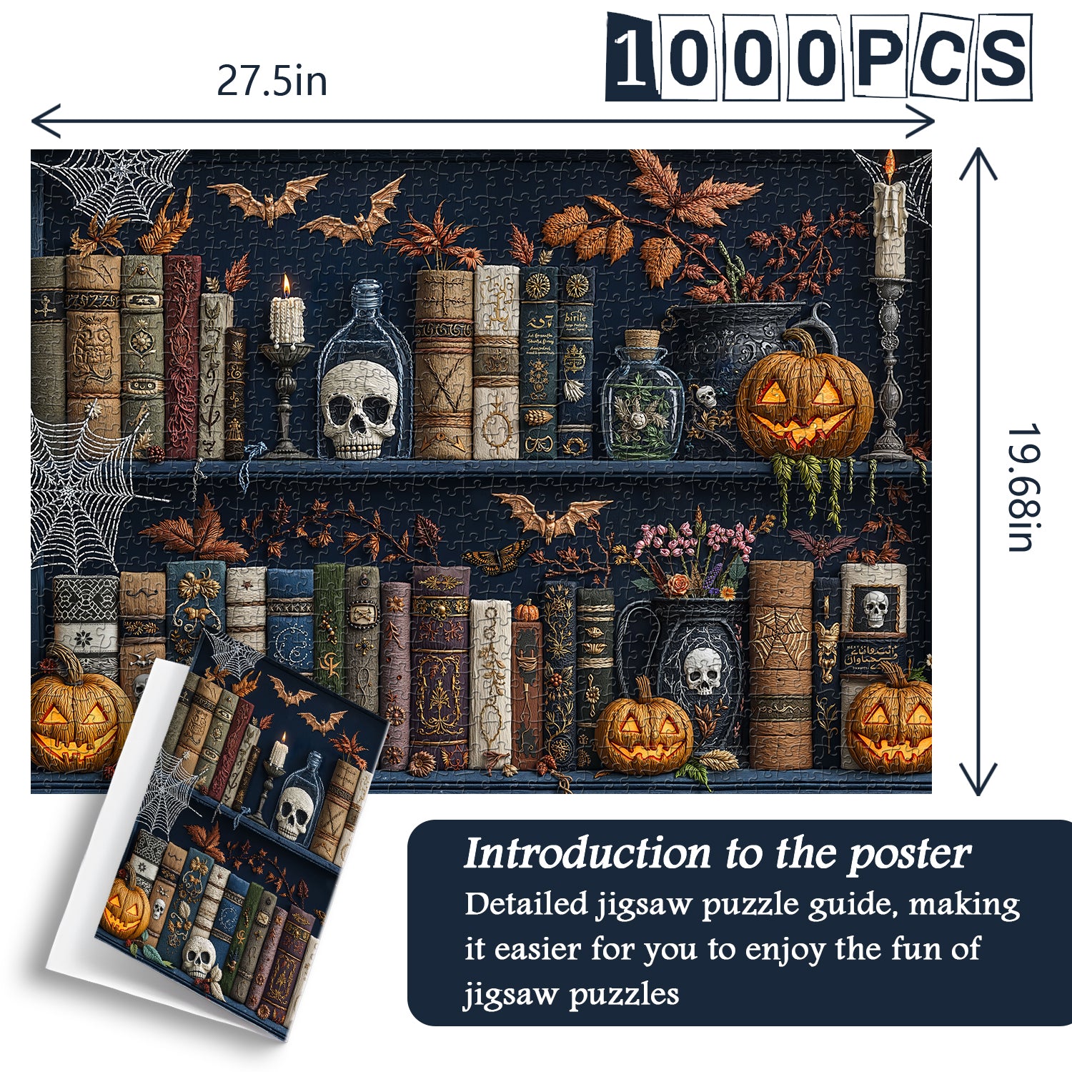 Nights spooky bookshelf notti puzzle 1000 pezzi