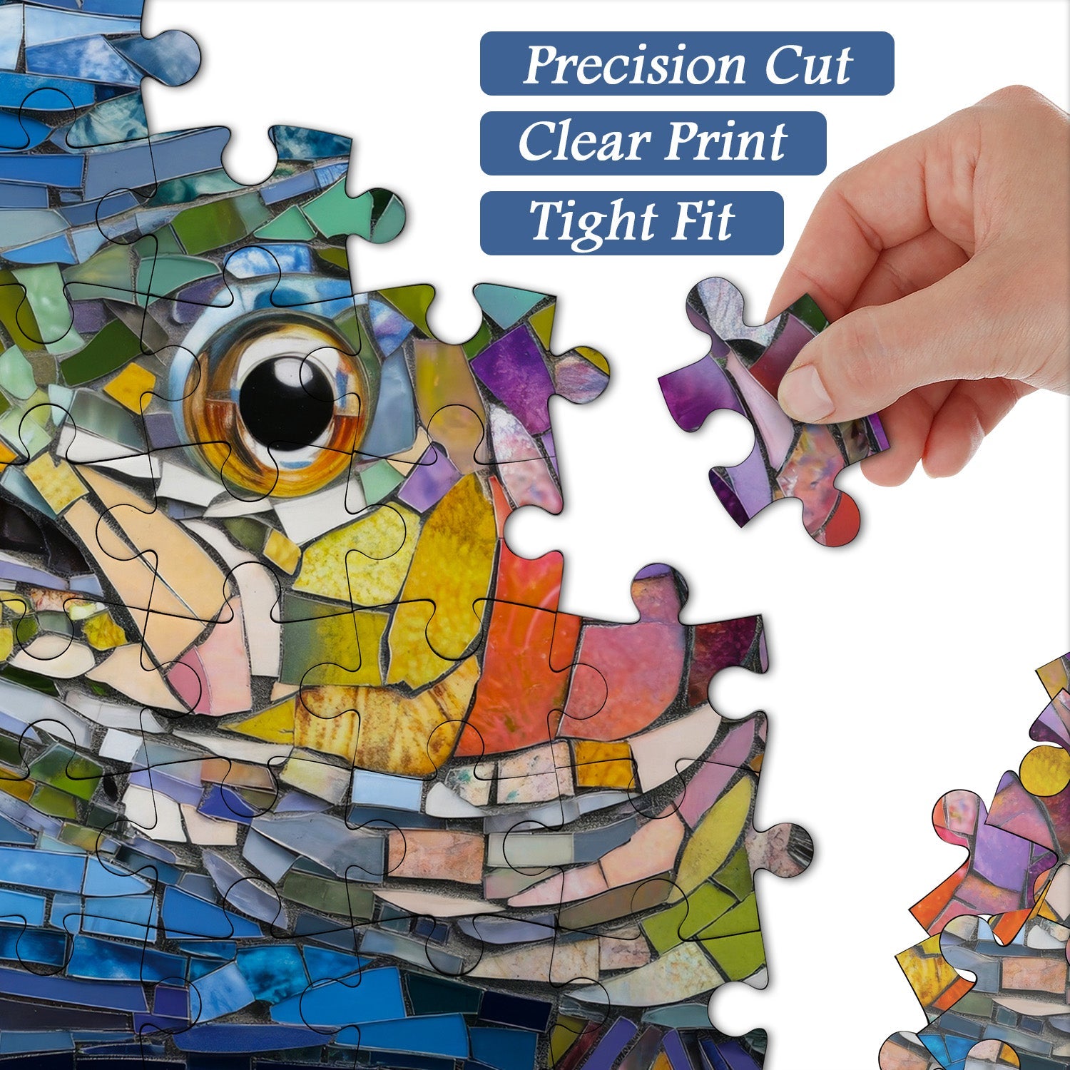 Puzzle di pesce in vetro colorato 1000 pezzi
