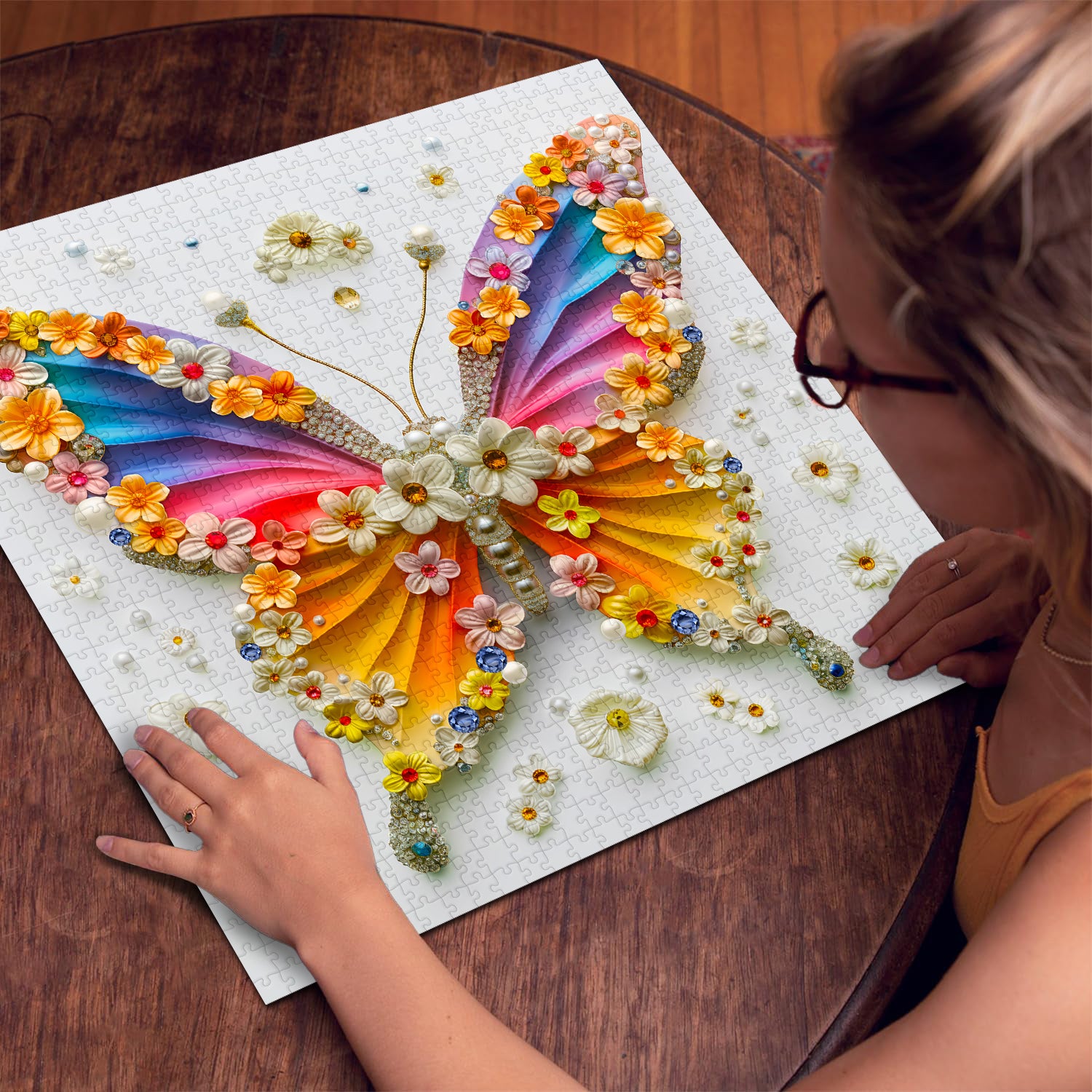 Regenbogen Blütenblatt Schmetterling Jigsaw Puzzle 1000 Teile