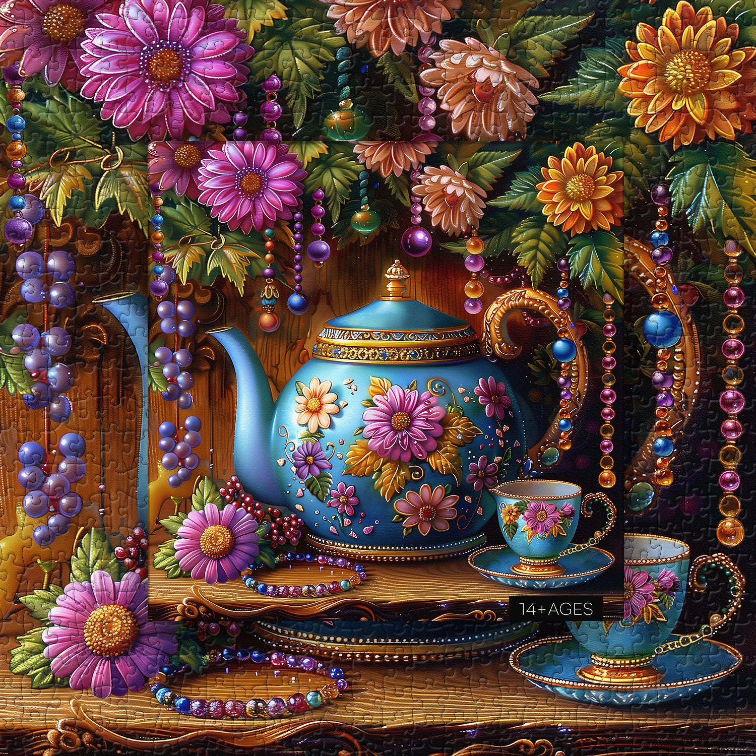 Puzzle puzzle di teiera floreale 1000 pezzi