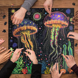 Tanz aus brillanten Jellyfish -Puzzle 1000 Stücke