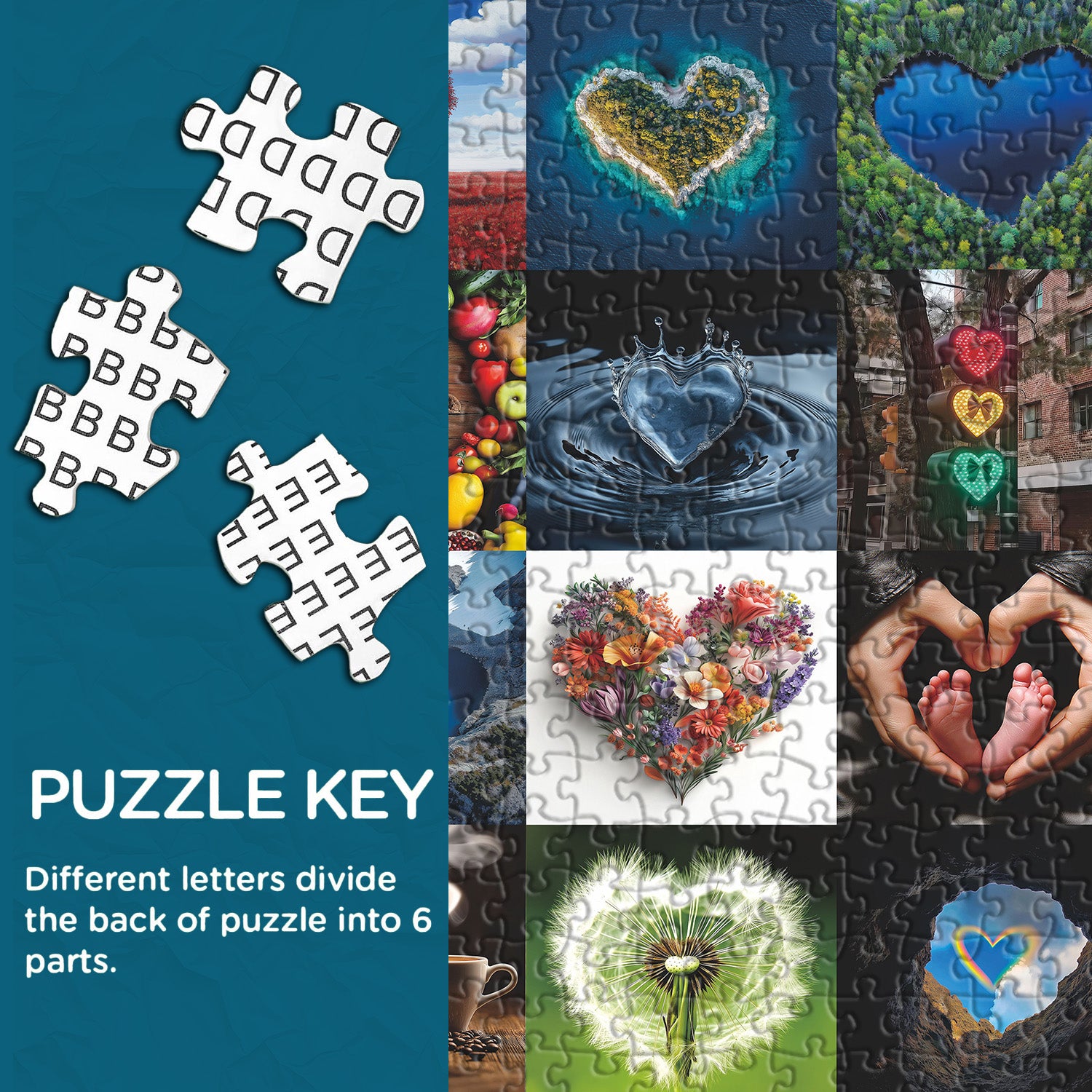 Piece di puzzle amore illimitato