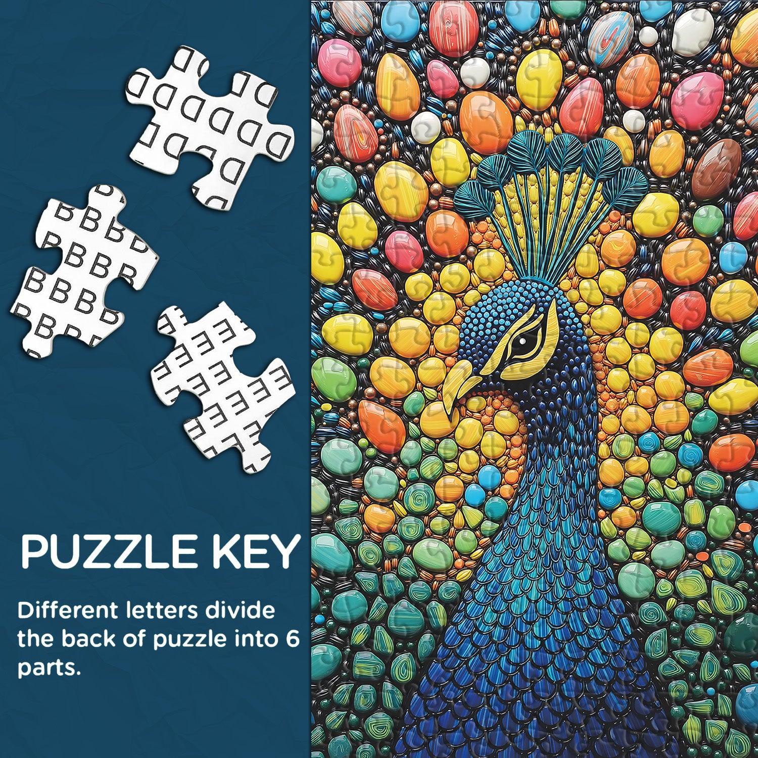 Gemstone Peacock Jigsaw Puzzle 1000 Pieces