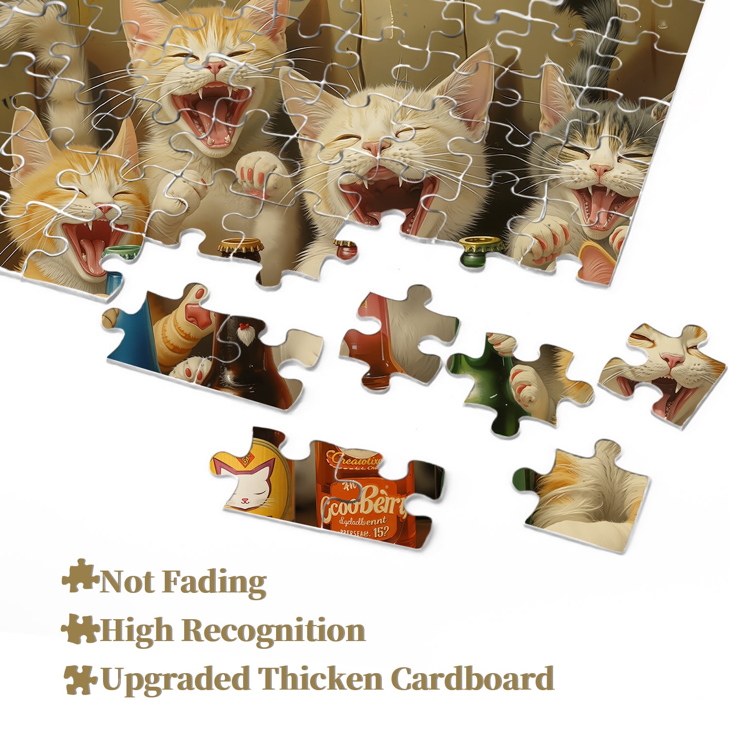 Happy Cat Wine Party Jigsaw Puzzle 1000 Pieces