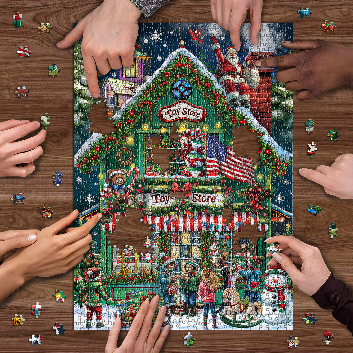 Pieci di puzzle del negozio di Natale 1000 pezzi
