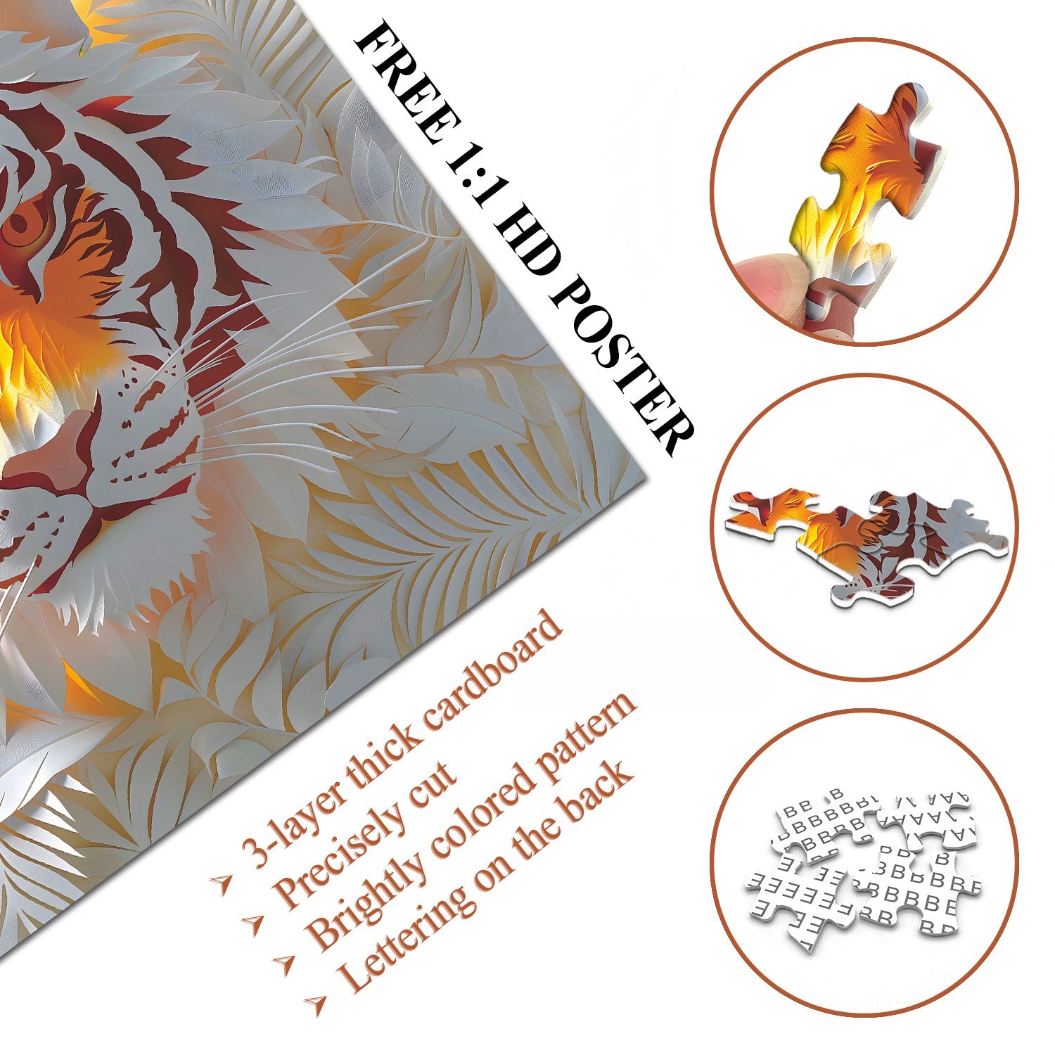 Paper tigre shadow puzzle puzzle 1000 pezzi