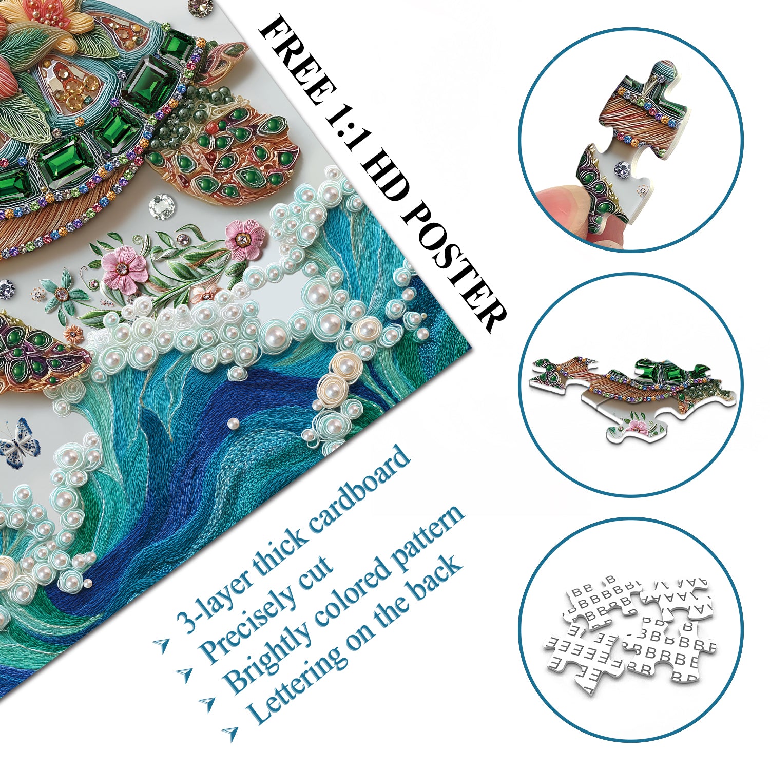 Floral Turtle Dance Jigsaw Puzzle 1000 Pieces