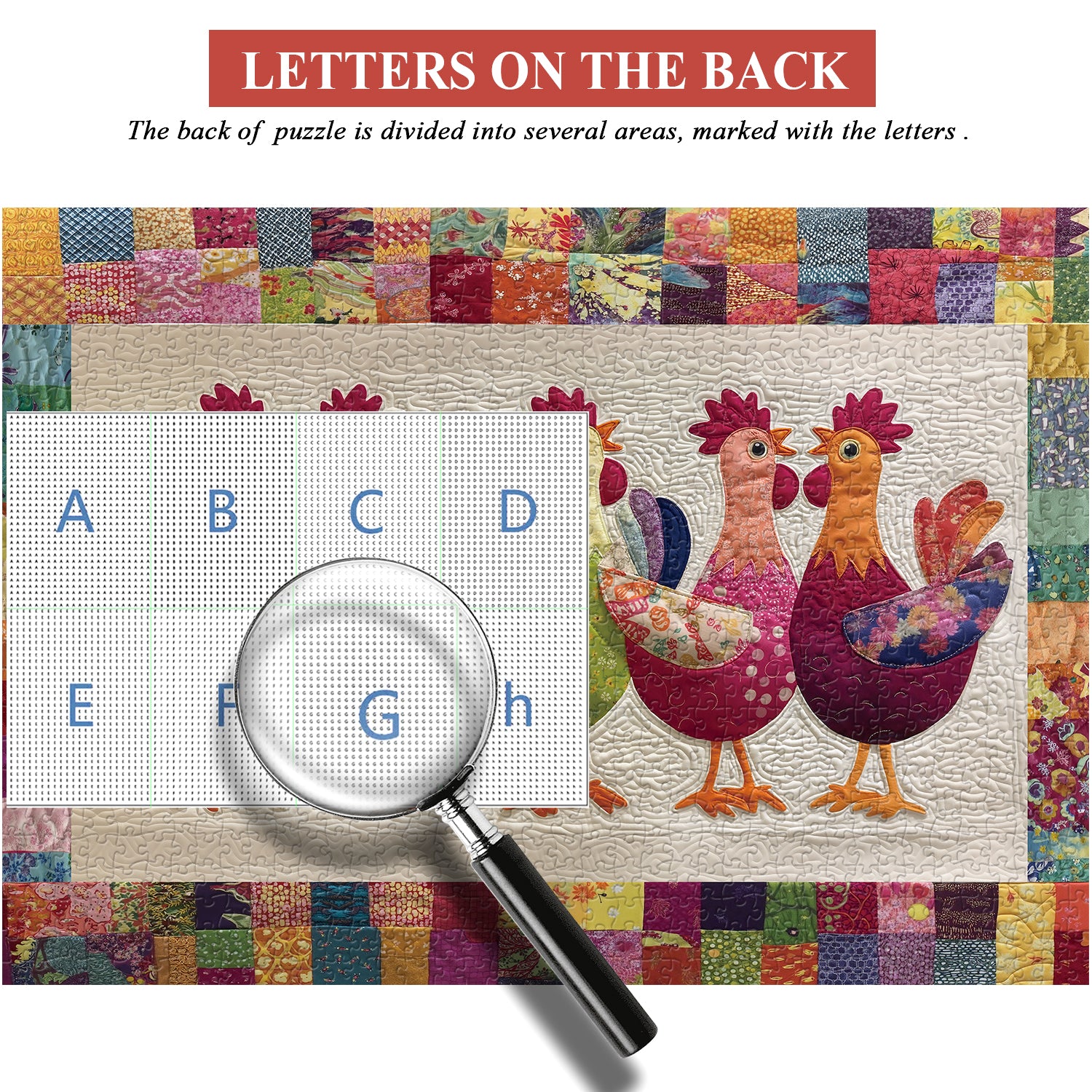 Patchwork Rooster Jigsaw Puzzle 1000 Pieces