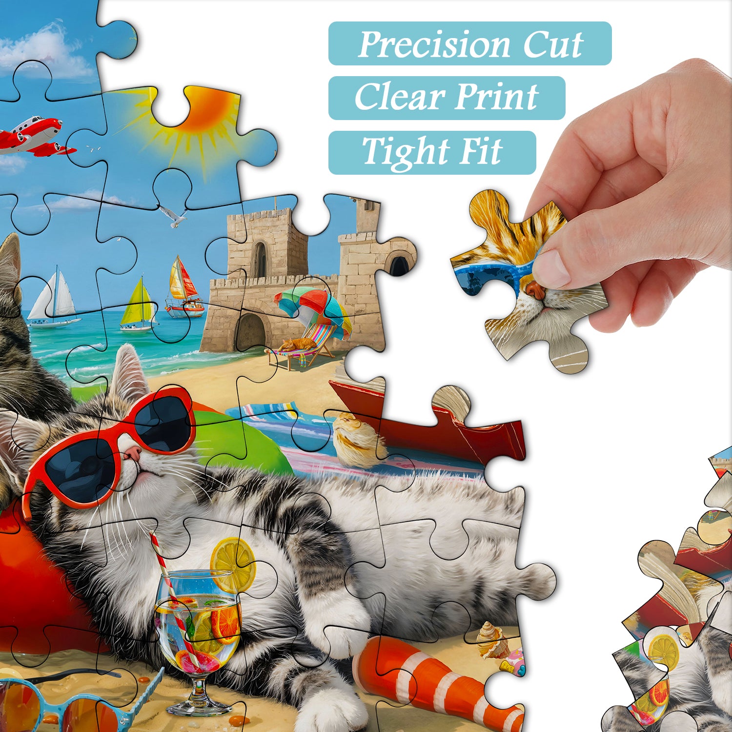 Beach Cat Party Jigsaw Puzzle 1000 pezzi