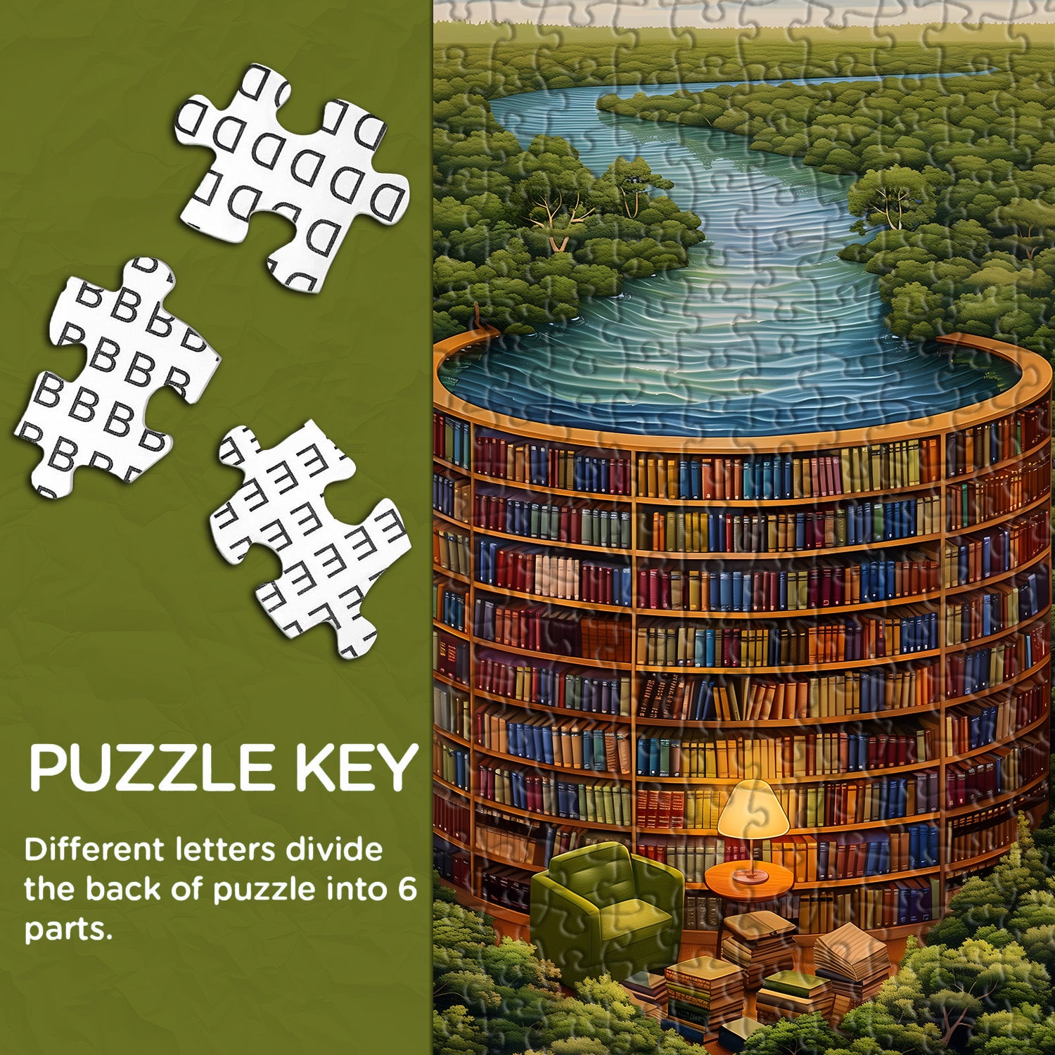Puzzle de la bibliothèque forestière Puzzles 1000 pièces