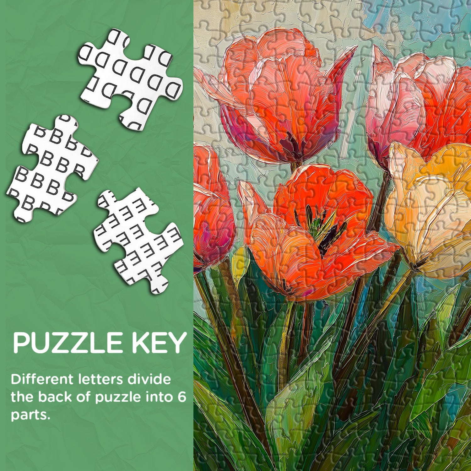Tulipes colorées puzzle 1000 pièces