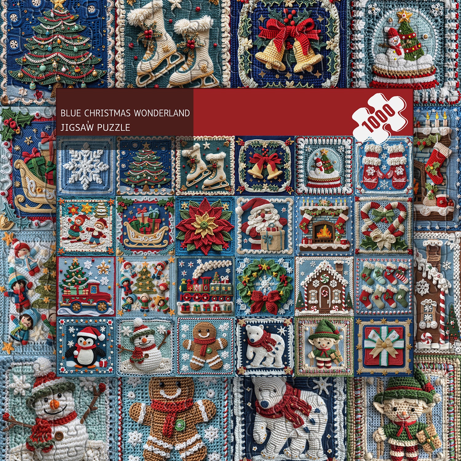 Blaues Weihnachtswunderland -Puzzle 1000 Stücke