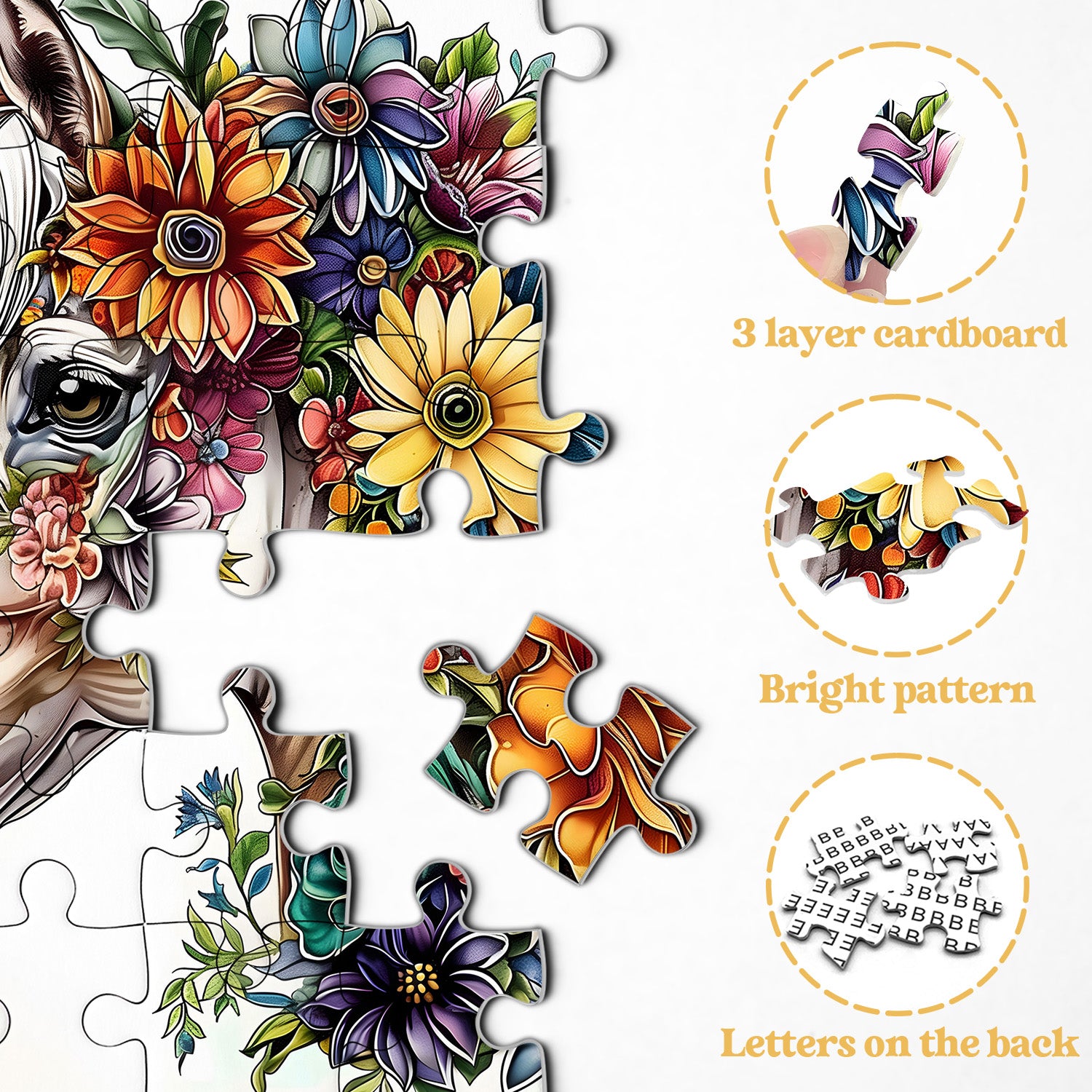 Puzzle a cavallo di fiori 1000 pezzi