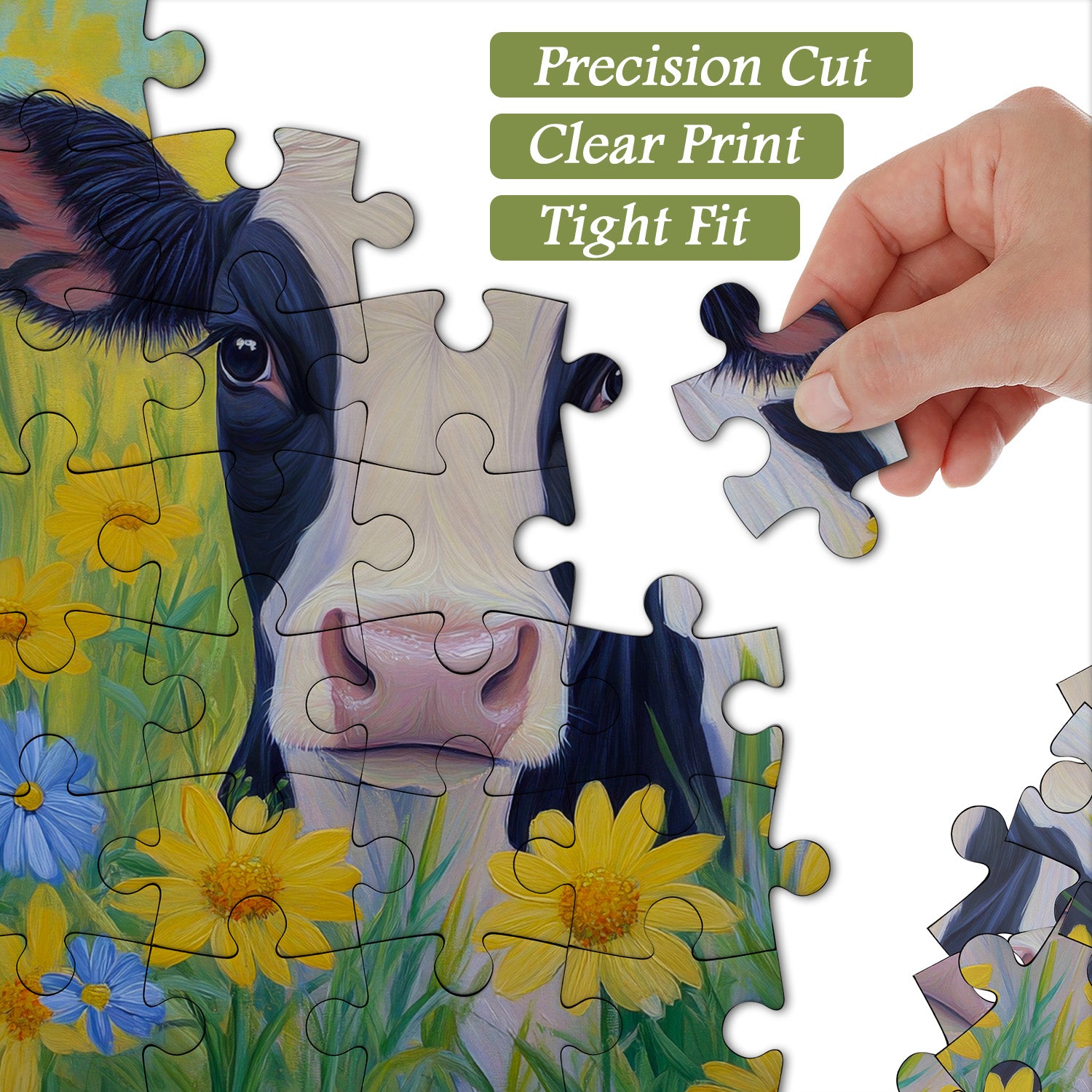 Cow Among Flowers Jigsaw Puzzle 1000 Pieces
