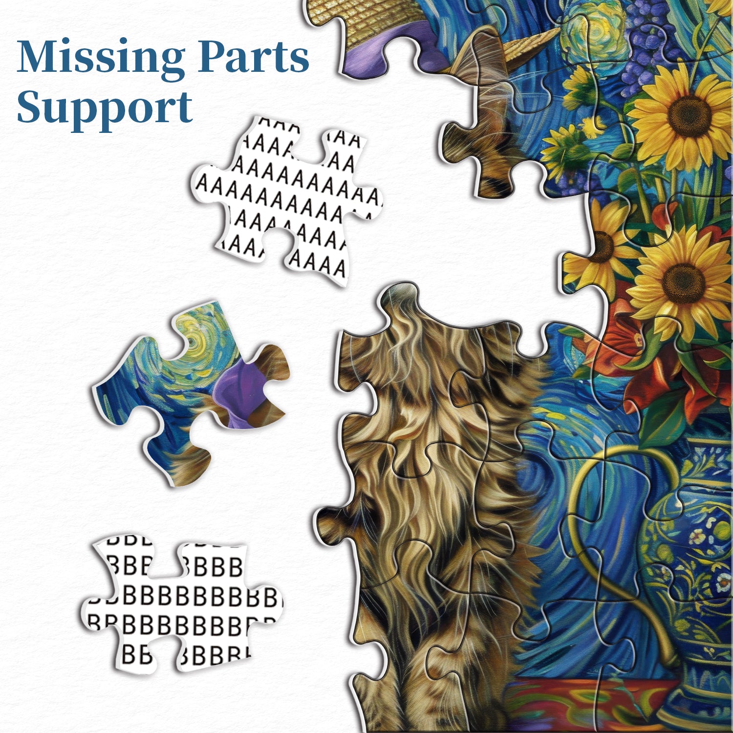 Van Gogh Cat puzzle puzzle 1000 pezzi