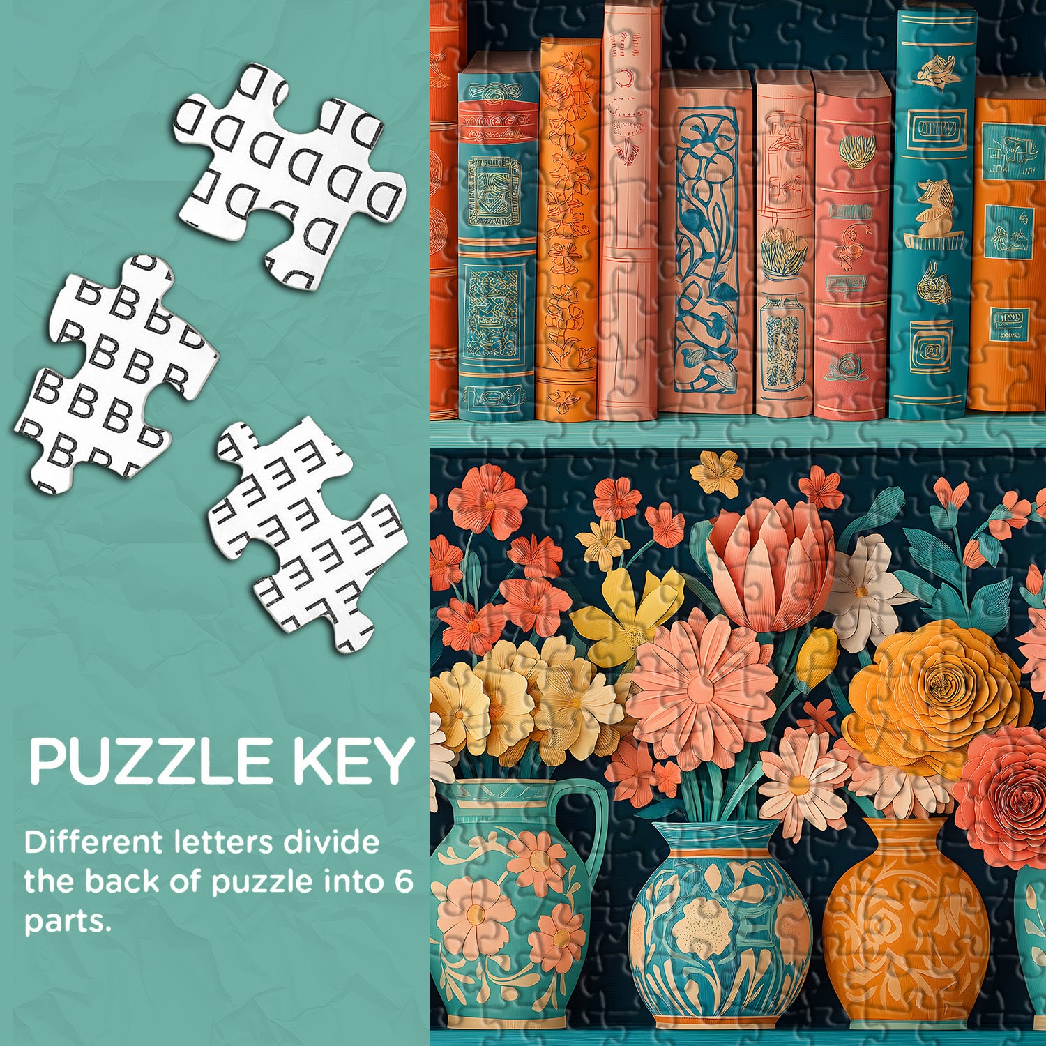 Puzzle puzzle per scaffali di carta floreale 1000 pezzi