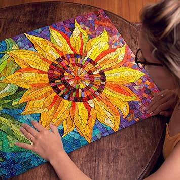 Rompecabezas de girasol de mosaico 1000 piezas