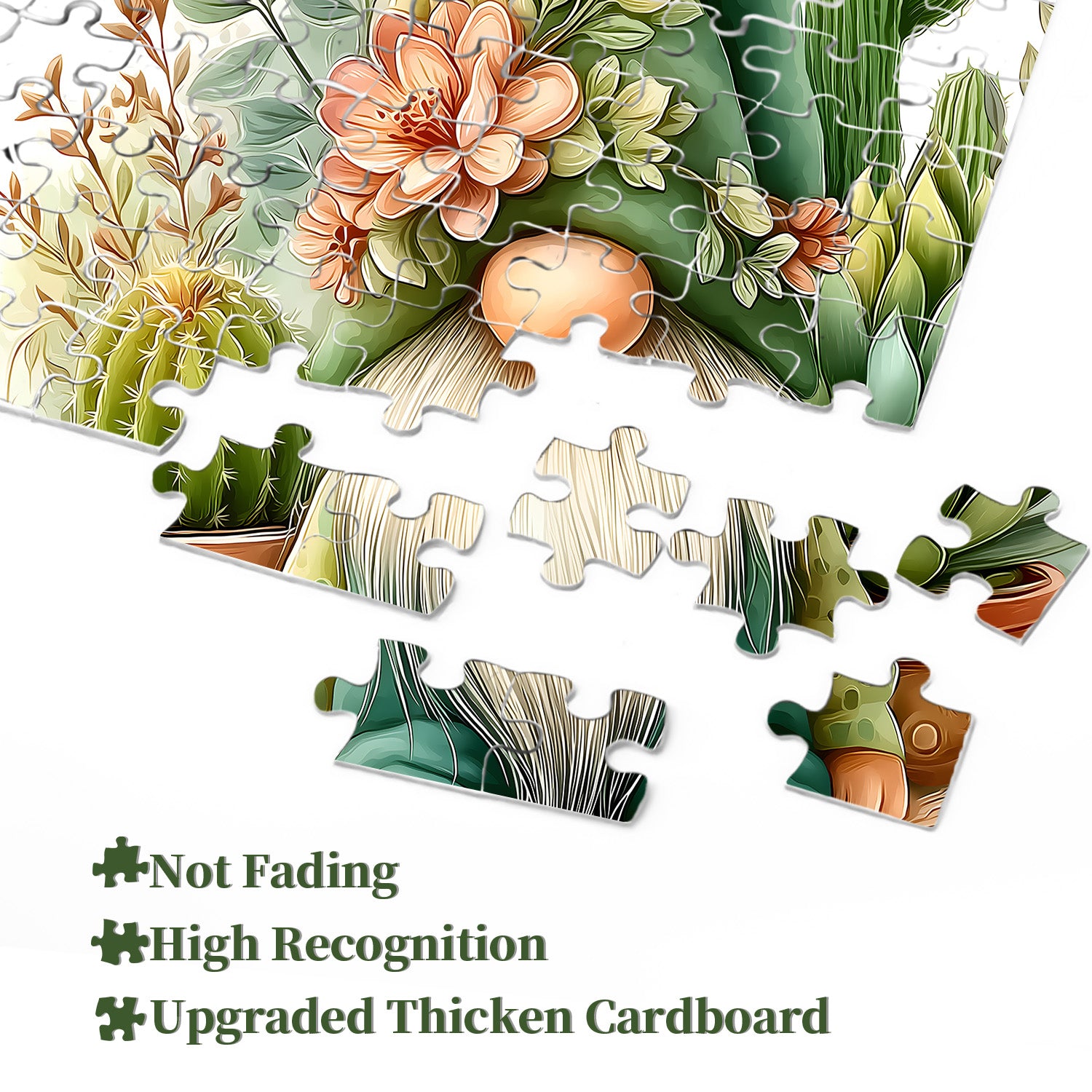 Succulent Garden Gnome Jigsaw Puzzle 1000 Pieces