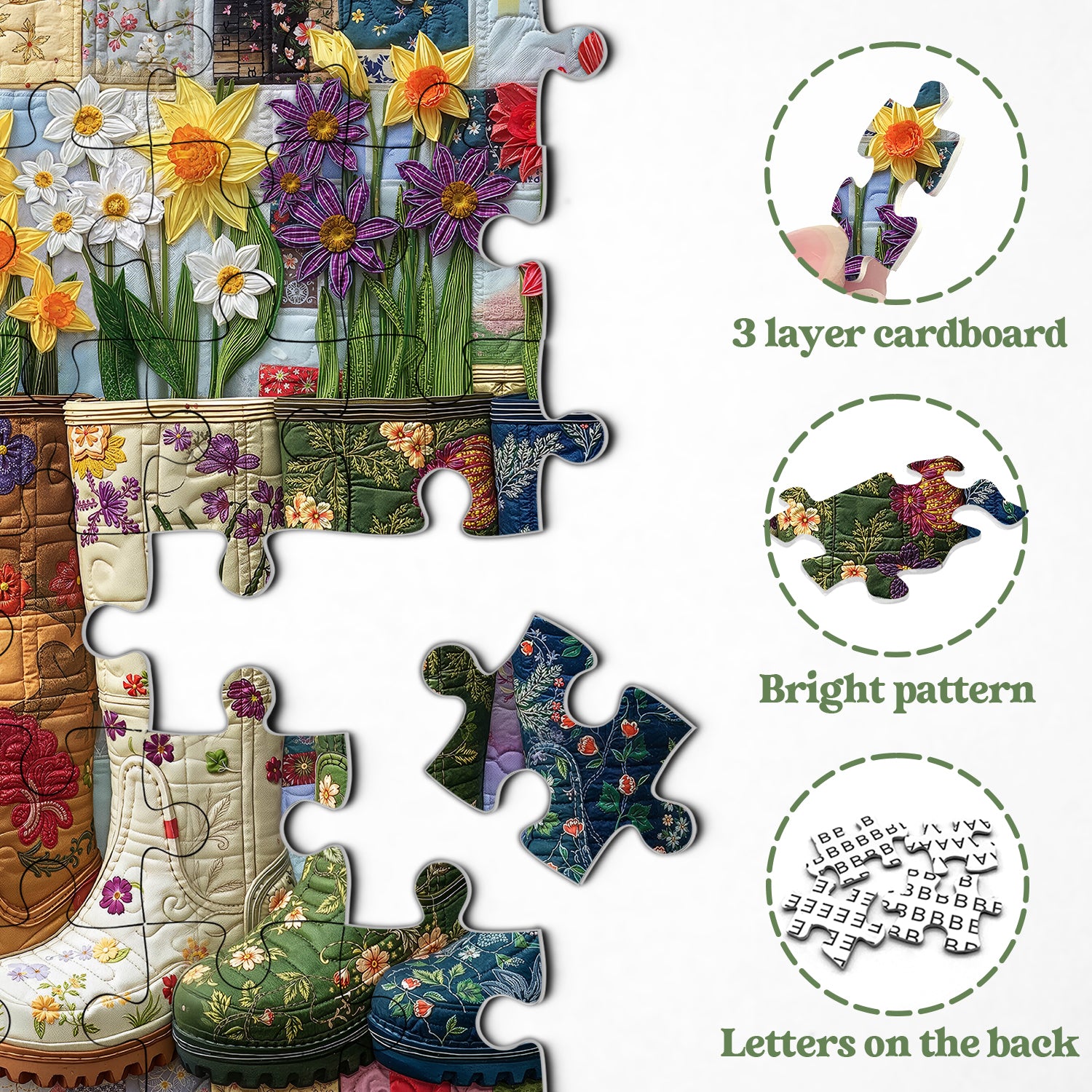 Bottes de jardin floral puzzle 1000 pièces