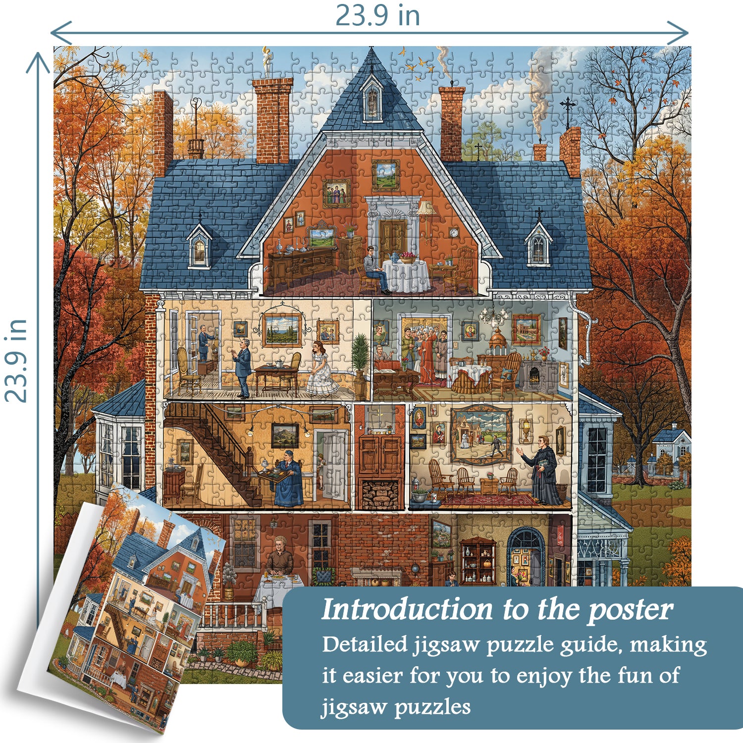 Automne Retro Villa Puzzle 1000 pièces 1000 pièces