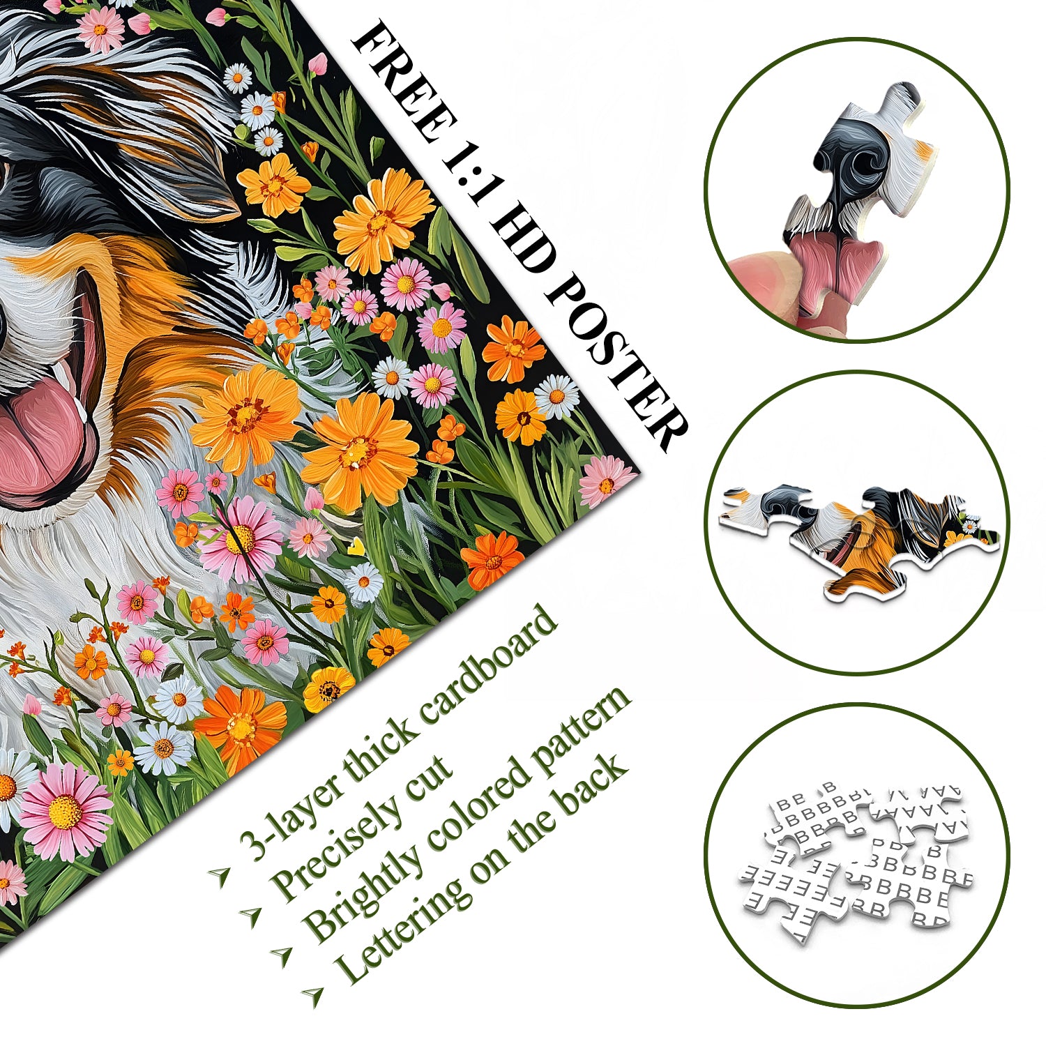 Puzzle puzzle cucciolo di fiori selvatici 1000 pezzi