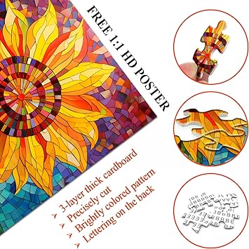 Rompecabezas de girasol de mosaico 1000 piezas