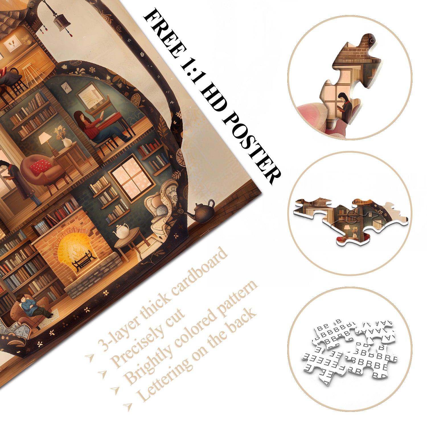 Biblioteca di teiera puzzle puzzle 1000 pezzi