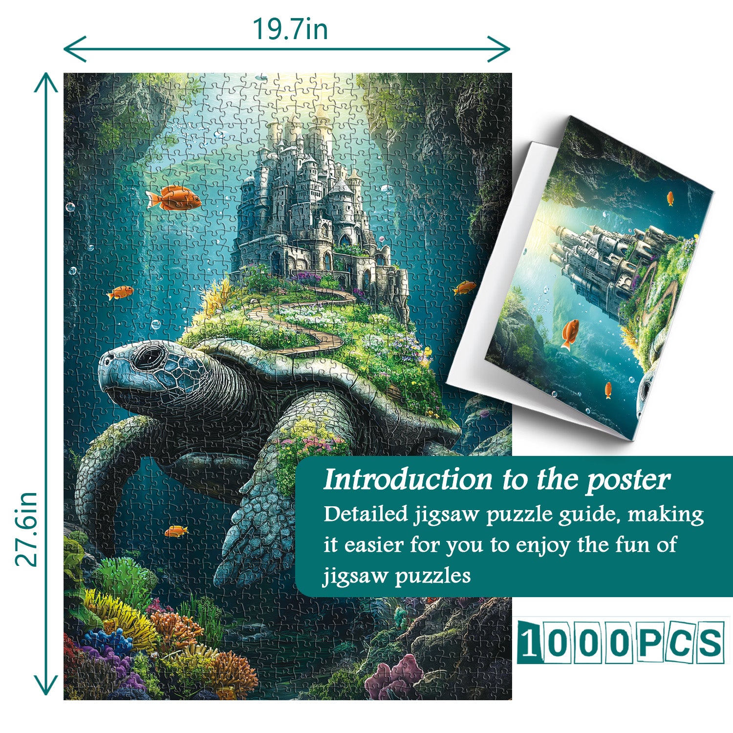 Sotto il puzzle gigante 1000 pezzi
