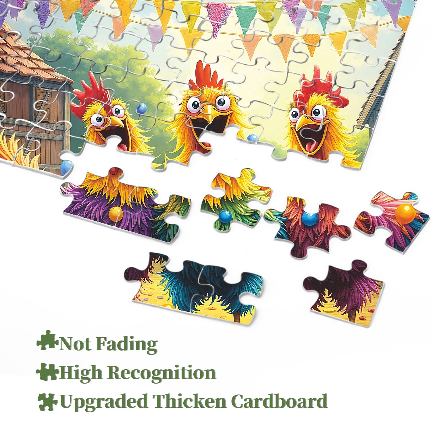Happy Rooster Party Jigsaw Puzzle 1000 Pieces