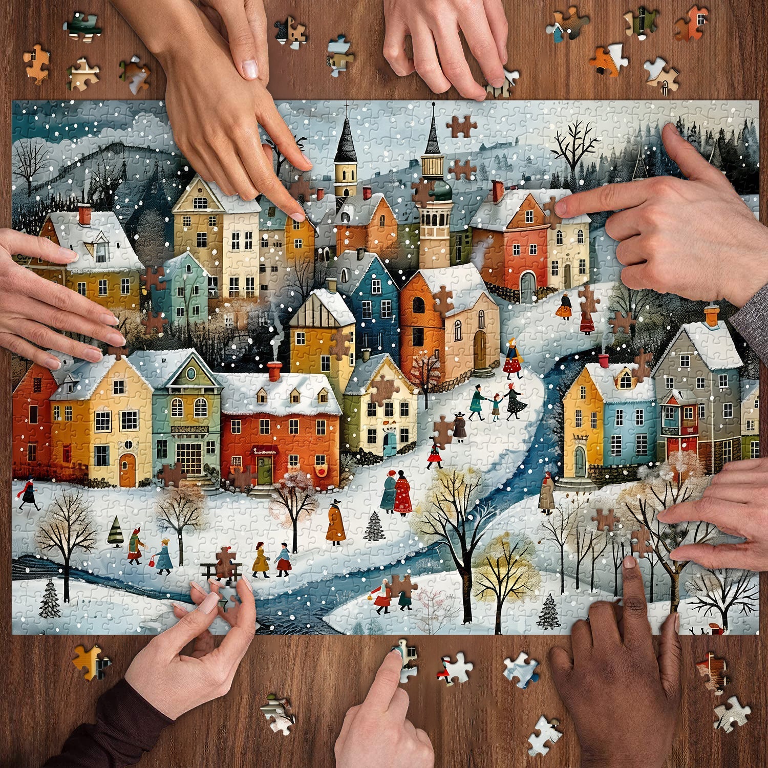 Winter Street View puzzle puzzle 1000 pezzi