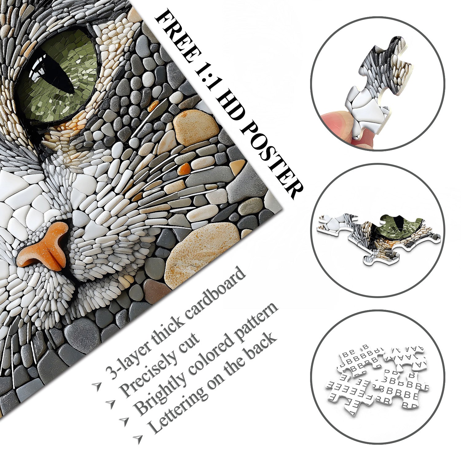 Pebble Cat puzzle puzzle 1000 pezzi