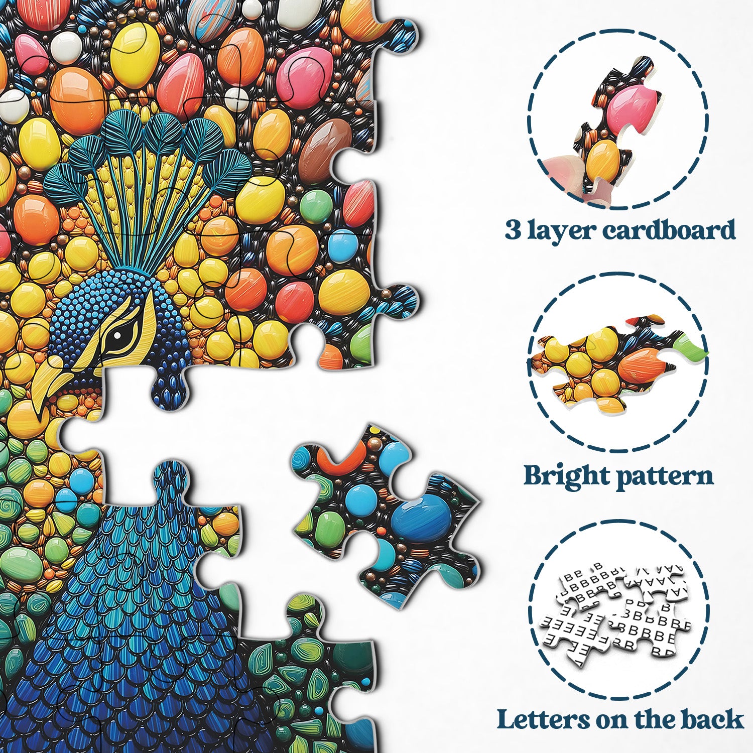 Gemstone Peacock Jigsaw Puzzle 1000 Pieces