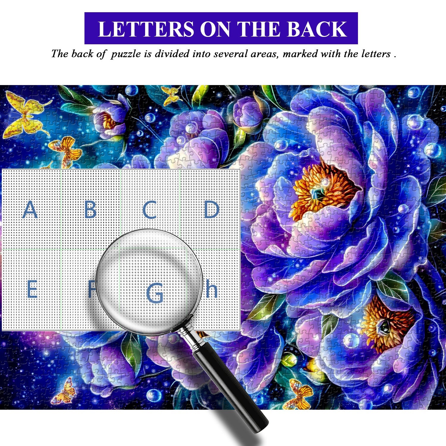 Pun puzzle azzurro di floreali 1000 pezzi