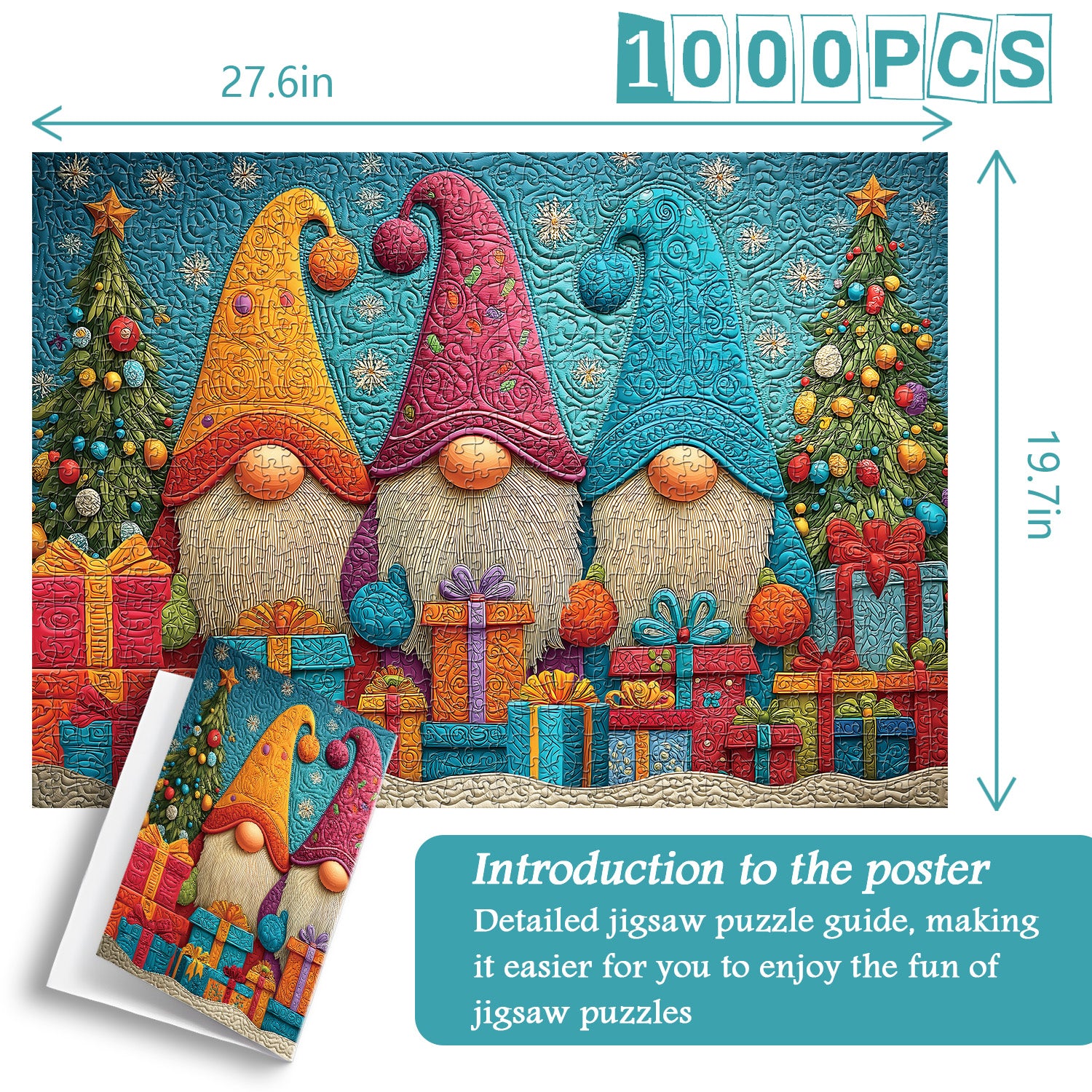 Quilt Christmas Gnomes puzzle puzzle 1000 pezzi