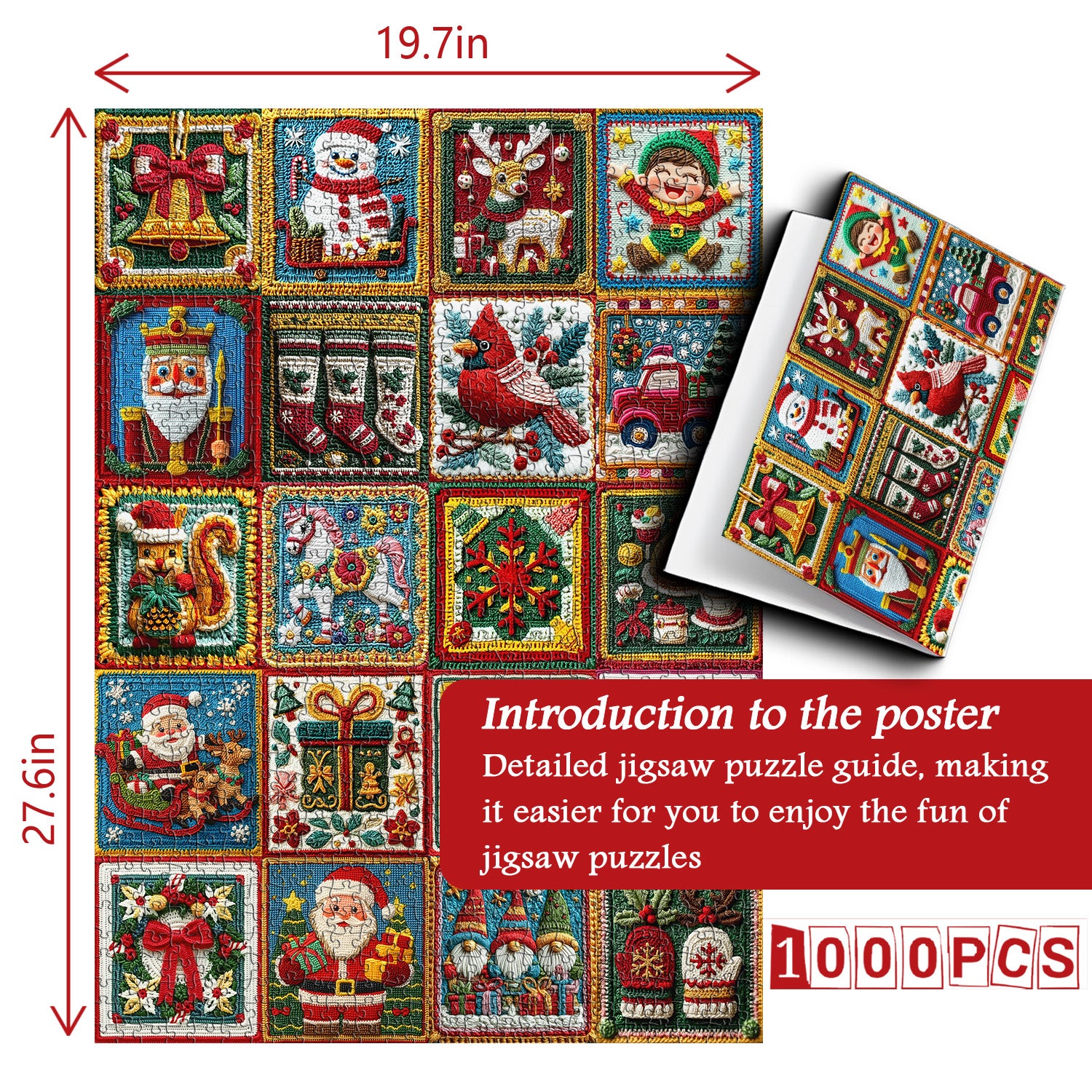 Weihnachts -Stoffkollektion Jigsaw Puzzle 1000 Stücke