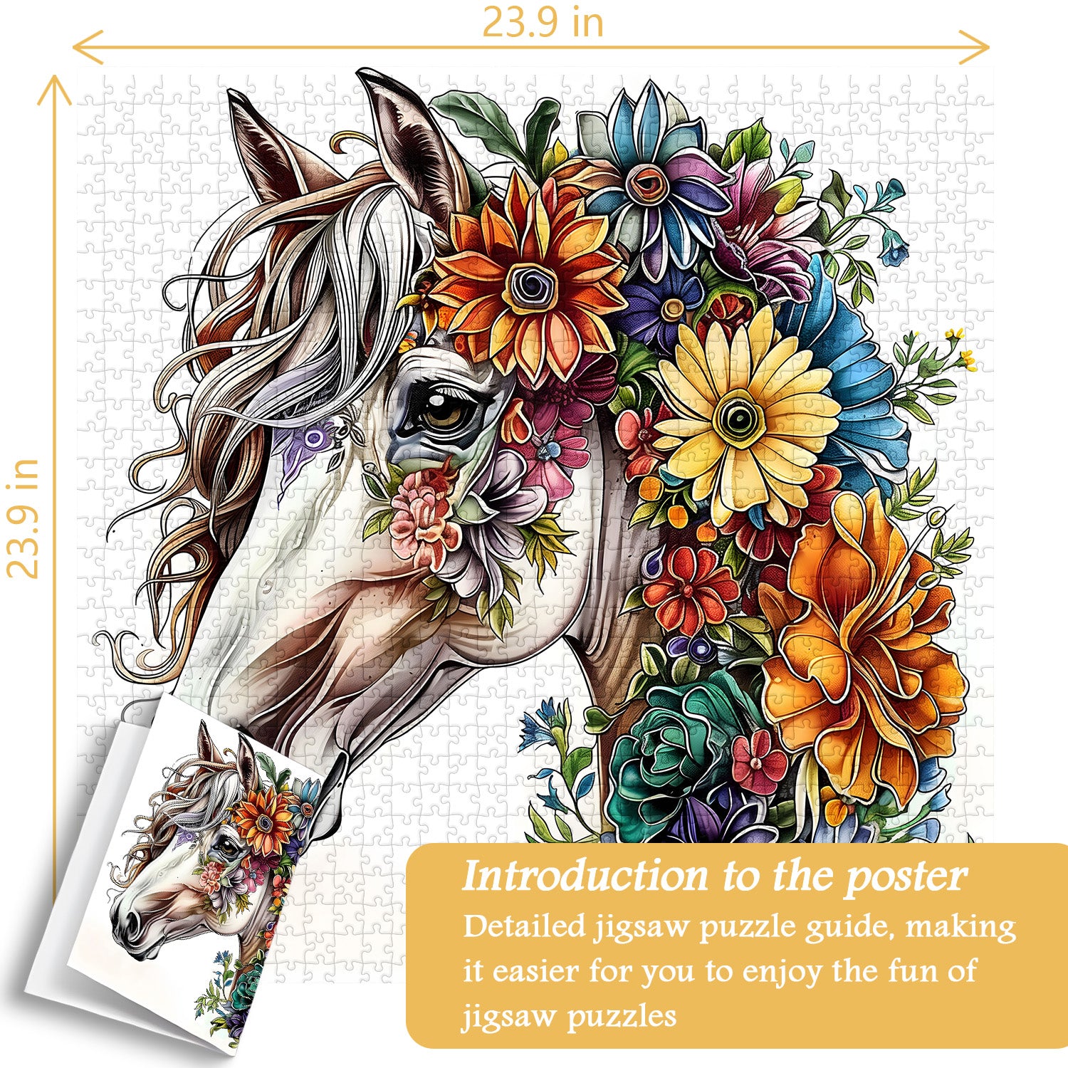 Puzzle a cavallo di fiori 1000 pezzi