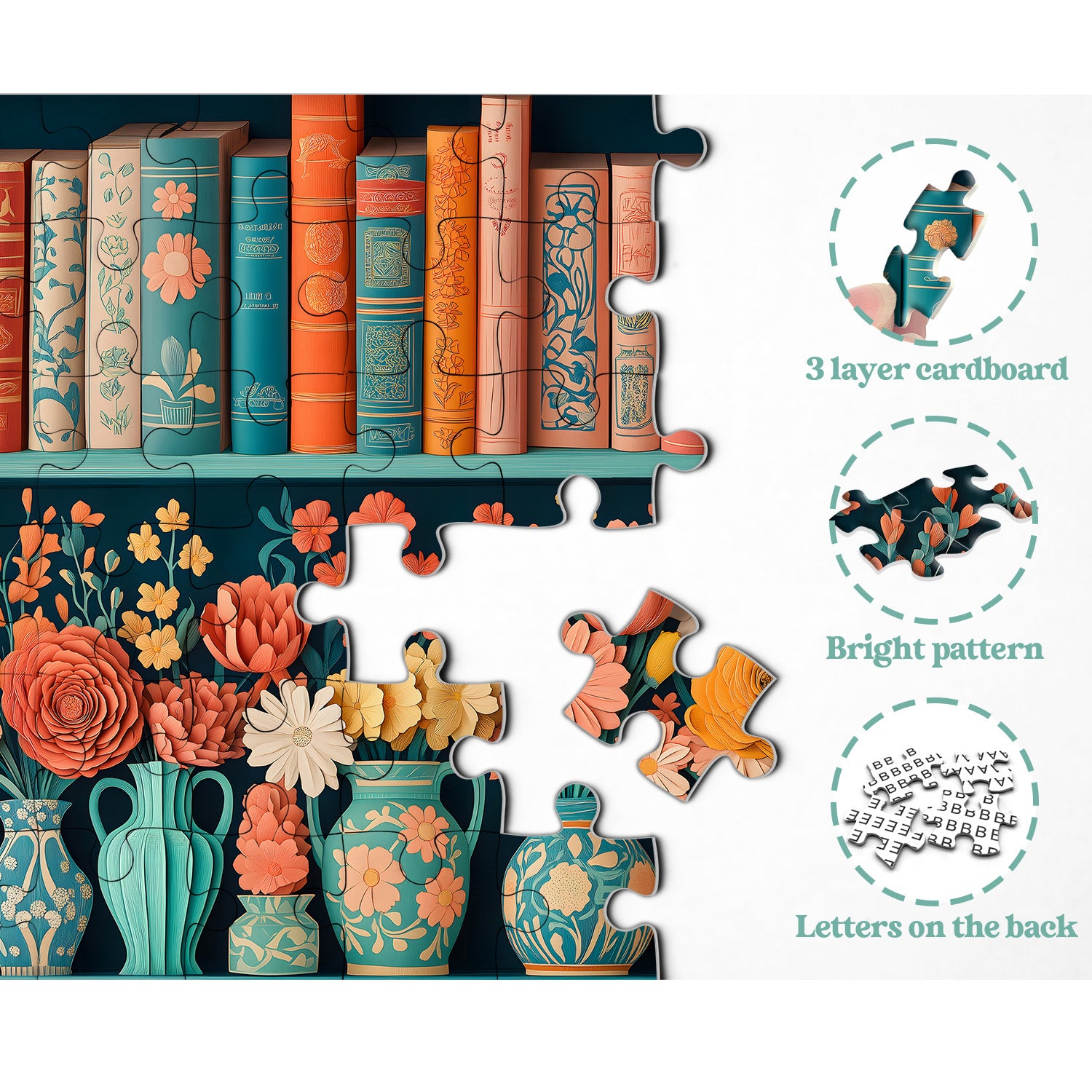 Puzzle puzzle per scaffali di carta floreale 1000 pezzi