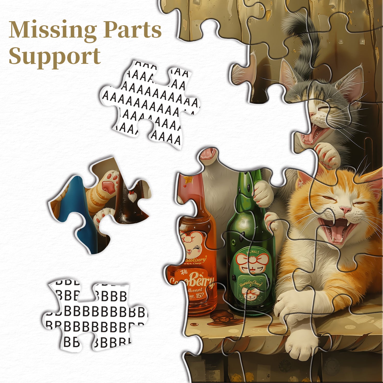 Happy Cat Wine Party Jigsaw Puzzle 1000 Pieces